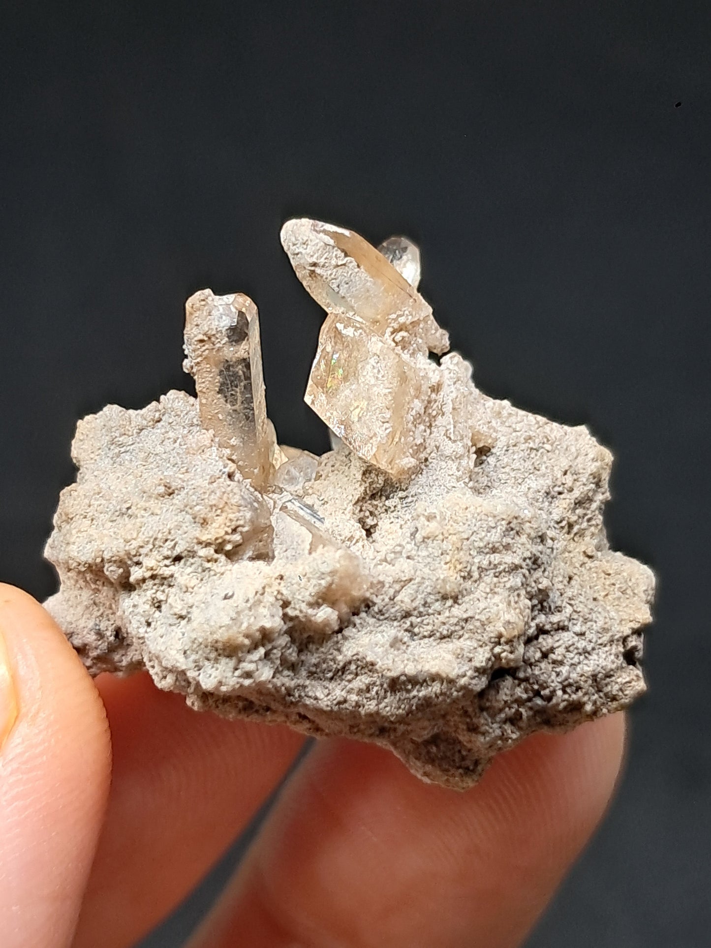 Cristales de topacio natural en matriz (México), piedra preciosa rara | Ejemplar mineral n.° TPZ6