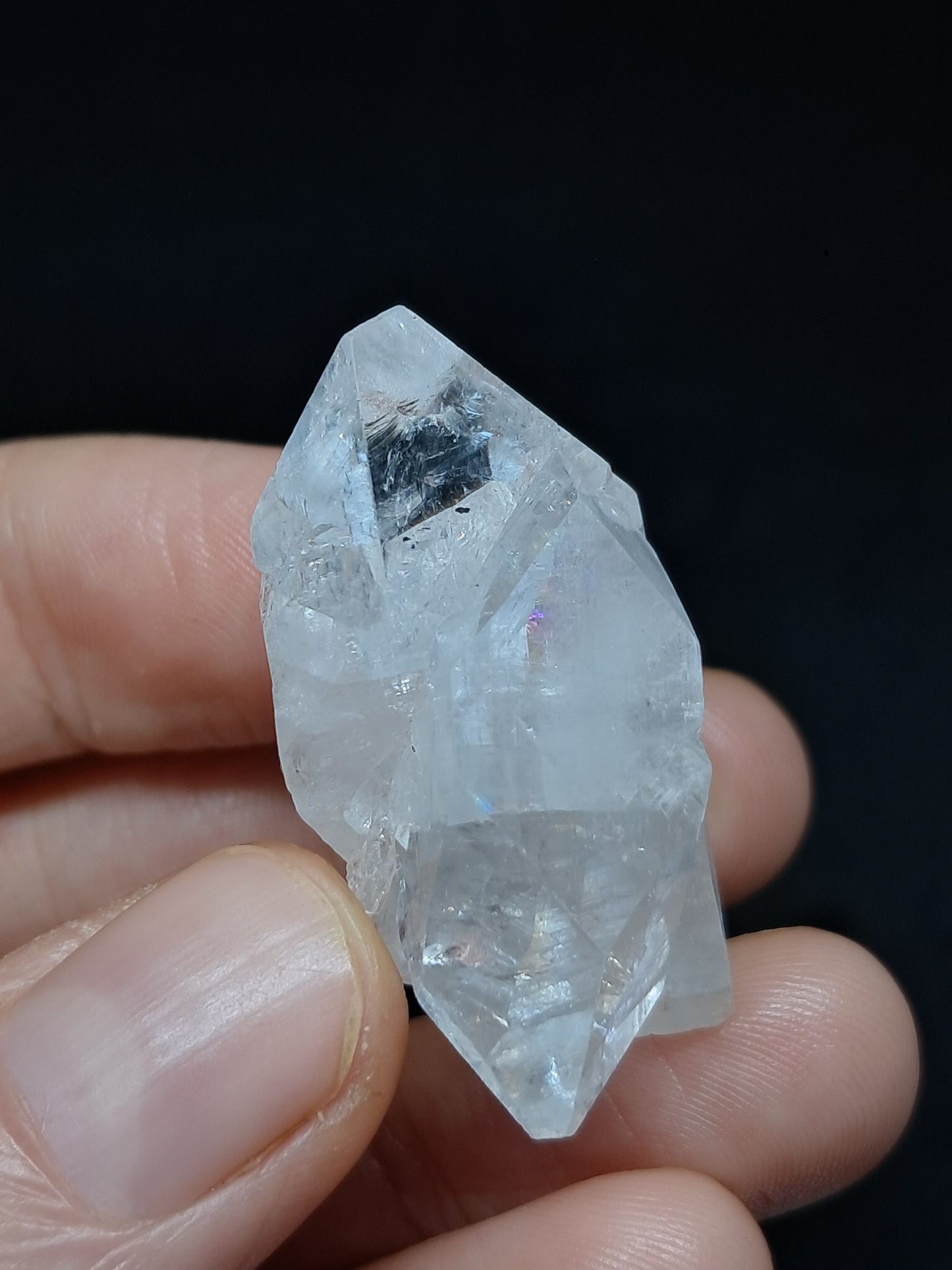 Clear Apophyllite Twinned Crystal (Ajanta) Natural Point | Mineral Specimen #AP58