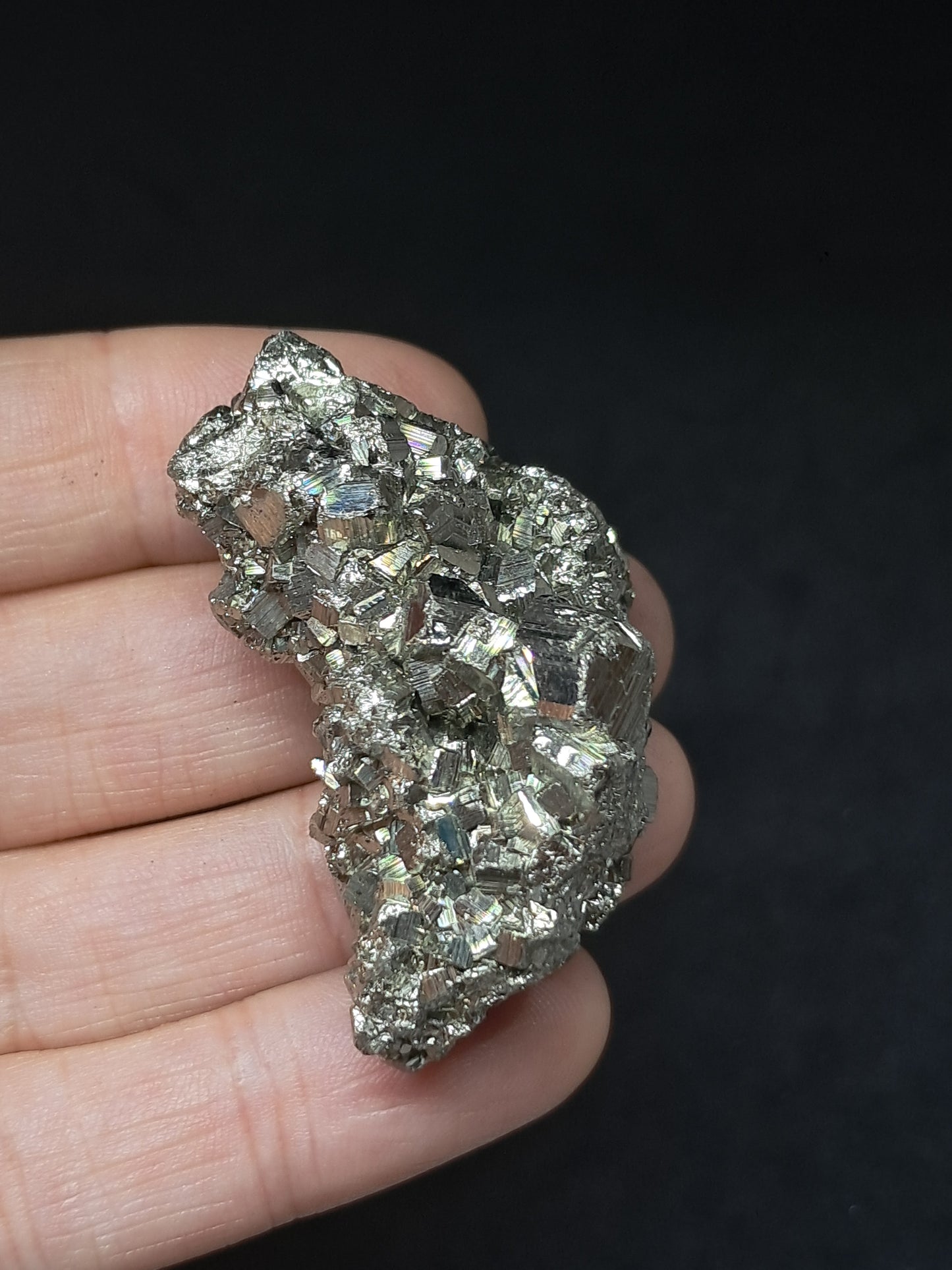 Pirita en bruto (Perú) en racimo natural | Espécimen mineral | Rocas y Cristales #PR26