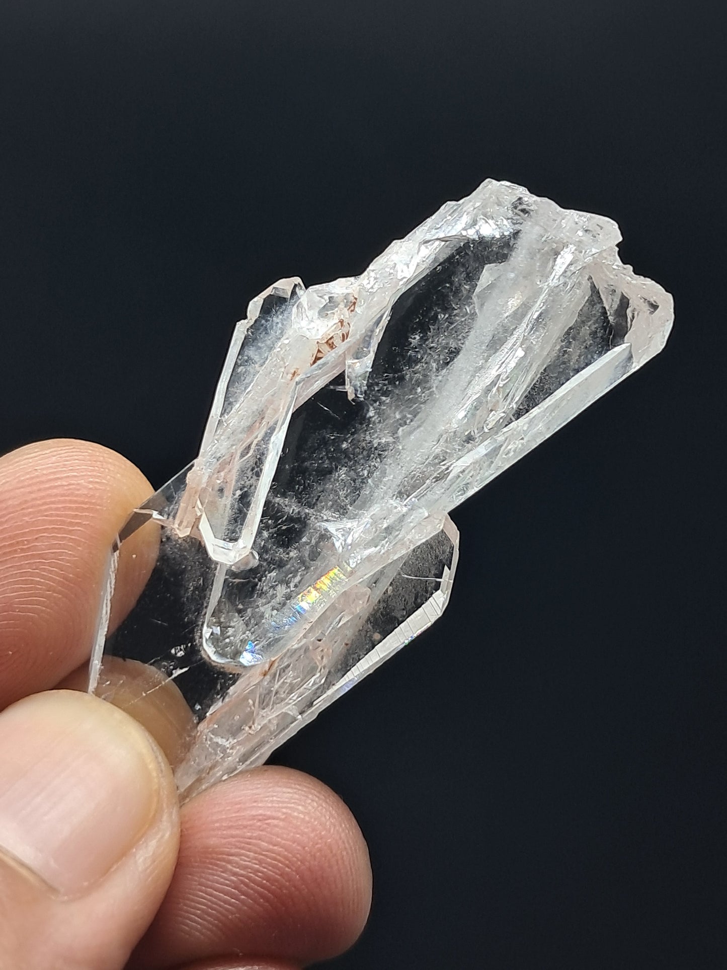 Punta natural de cuarzo superclaro Faden (Santander, Colombia) | Ejemplar mineral n.° COQ16