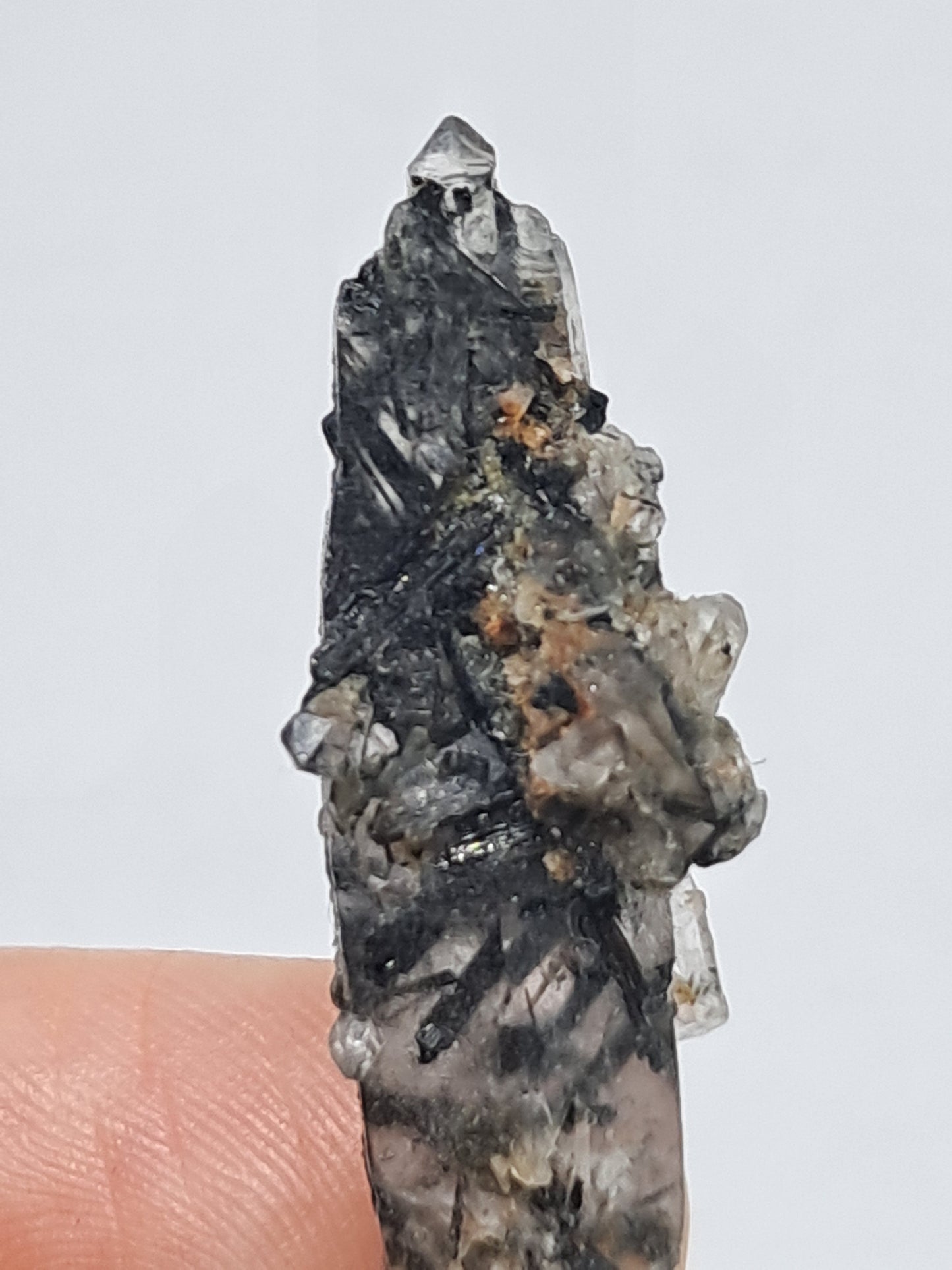 Tourmalinated Quartz natural crystal point (Non-precious natural stone) #TQ19