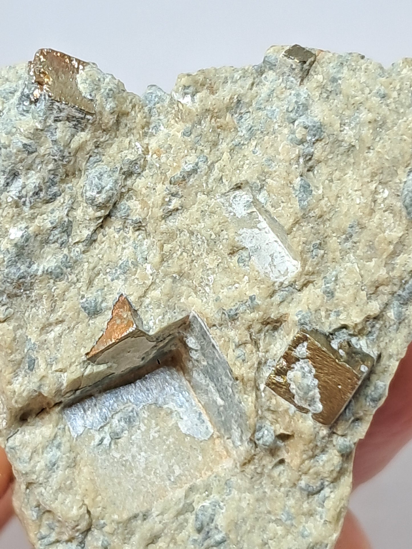 Cubos de pirita en matriz (España) Cristal natural | Ejemplar mineral n.° PR15