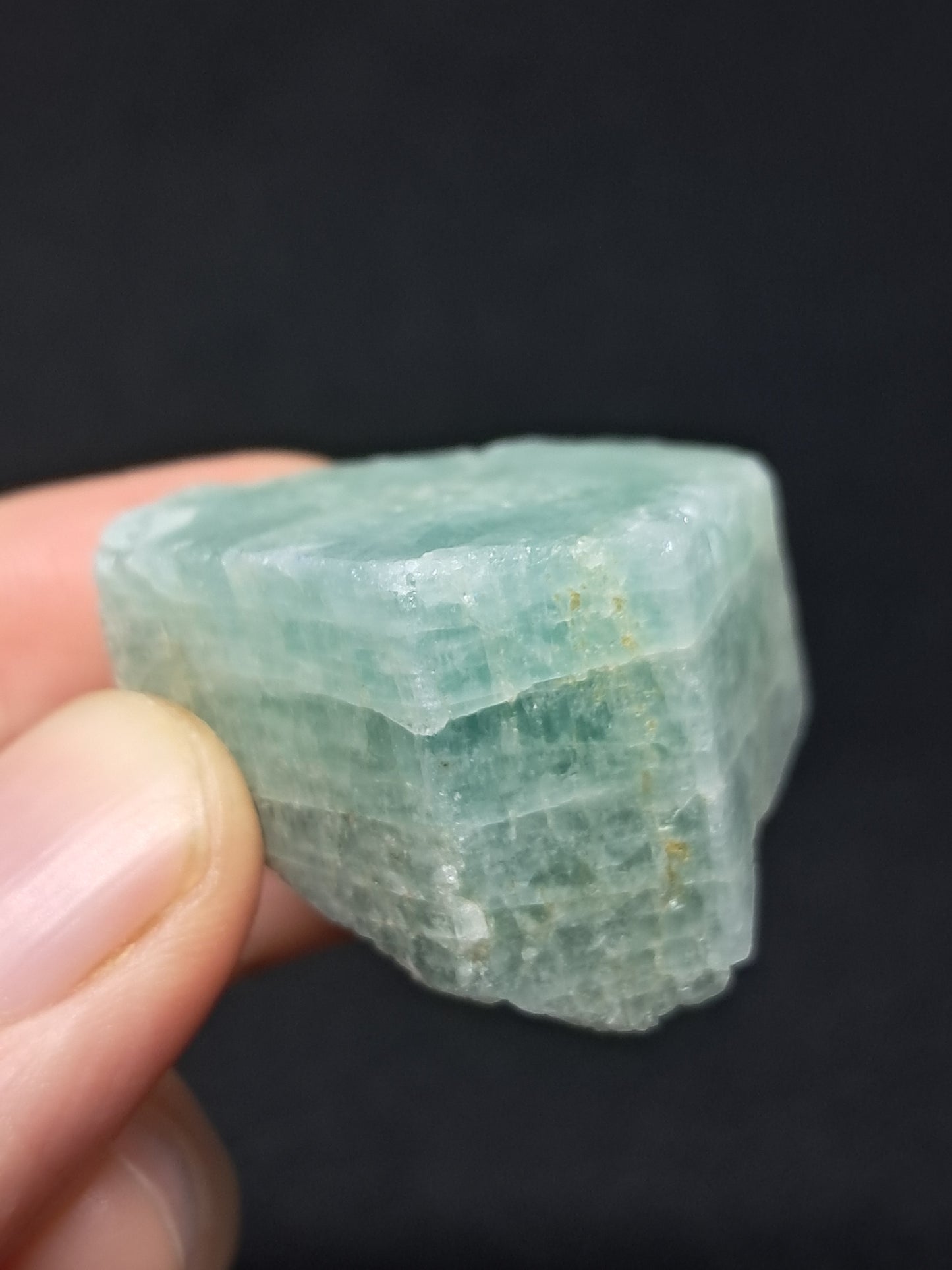 Aquamarine (Andhra Pradesh) Rough Hexagonal Crystal | Mineral Specimen #AQM8