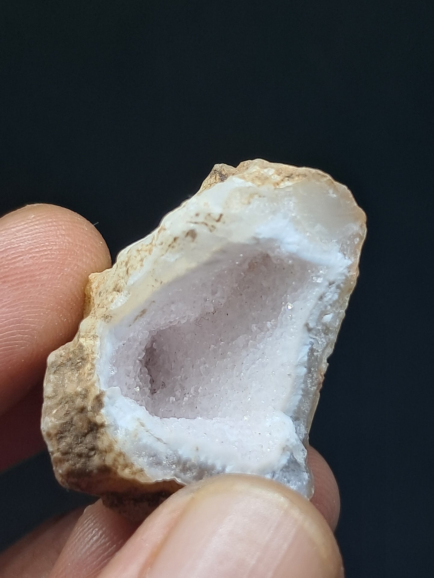 Pink Quartz Geode (Ajanta) | Deep Cavity | Natural Crystal | Chalcedony #GD24