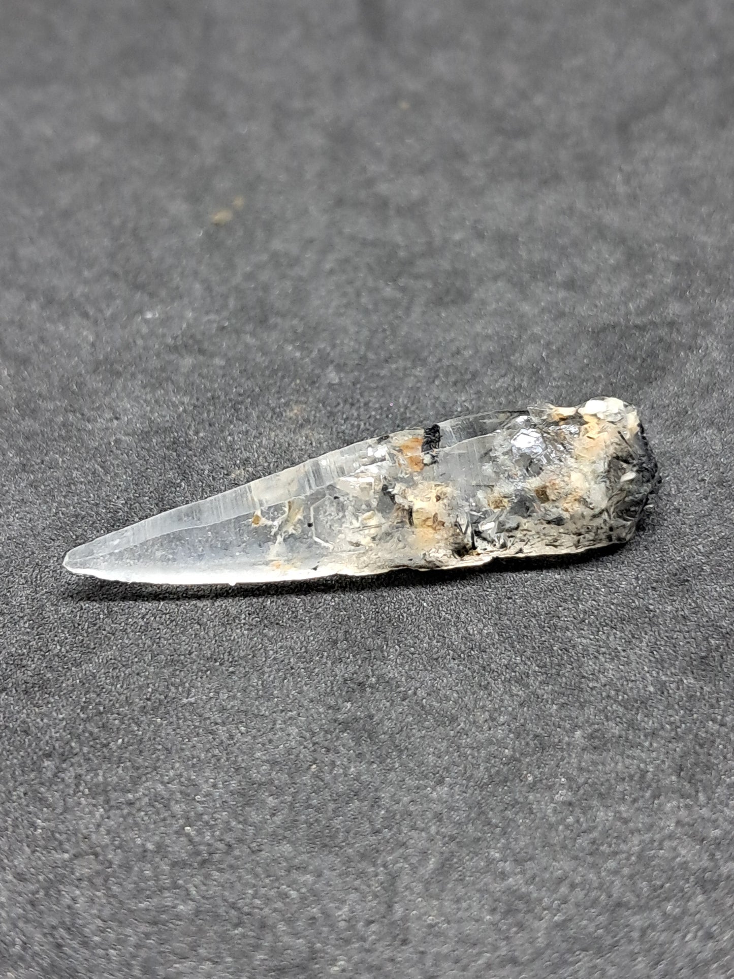 Tourmalinated Quartz natural crystal point (Non-precious natural stone) #TQ9