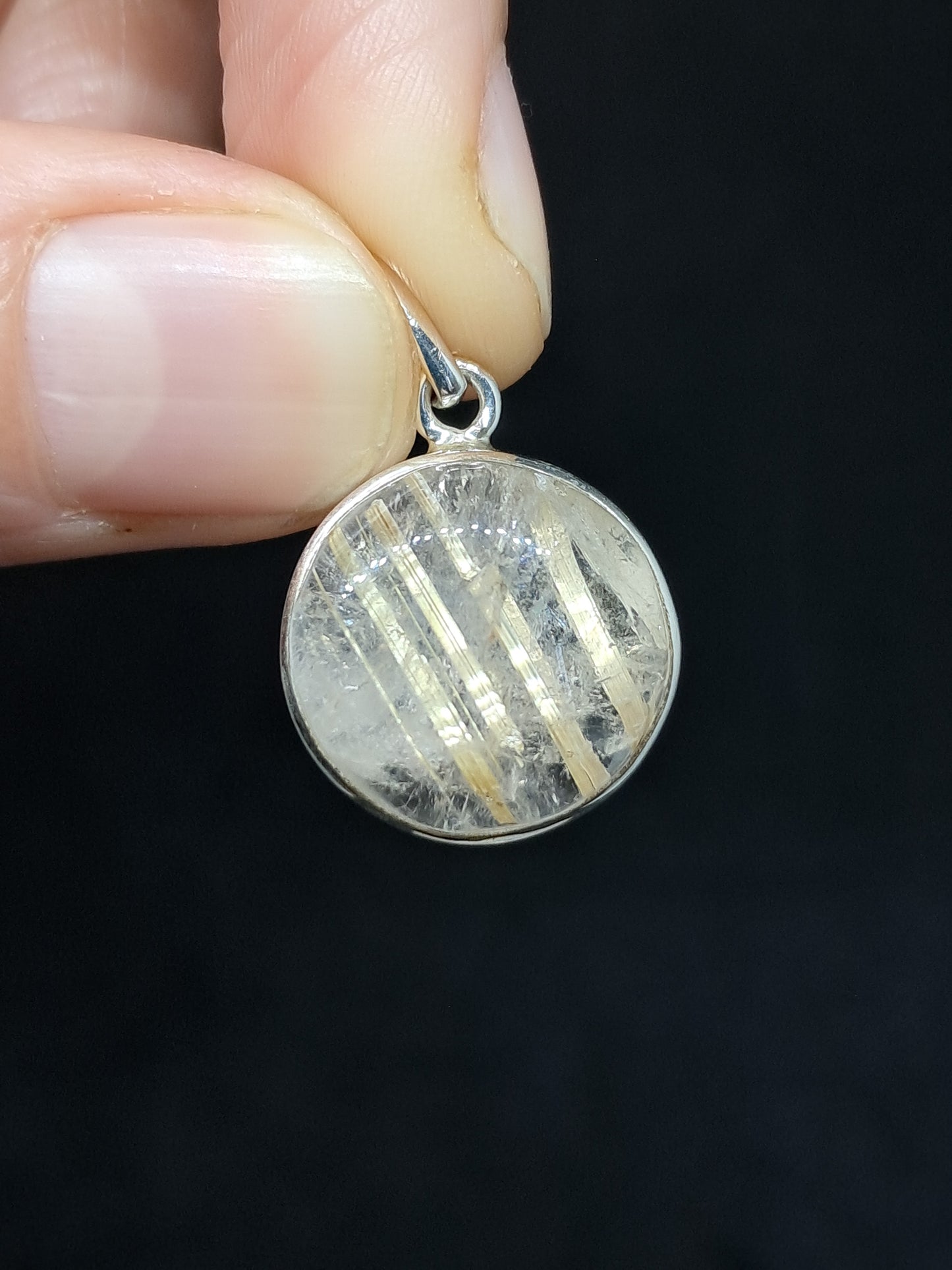 Golden Rutile Quartz Silver Pendant | Jewelry | Necklace