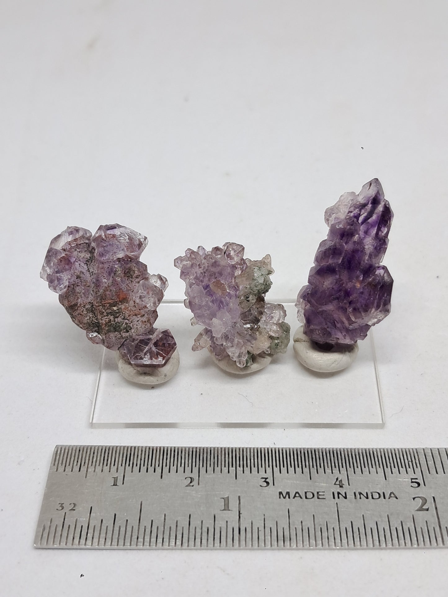 Set of 3 Amethyst from Karur | Natural Crystals | Mineral Specimen #KA171