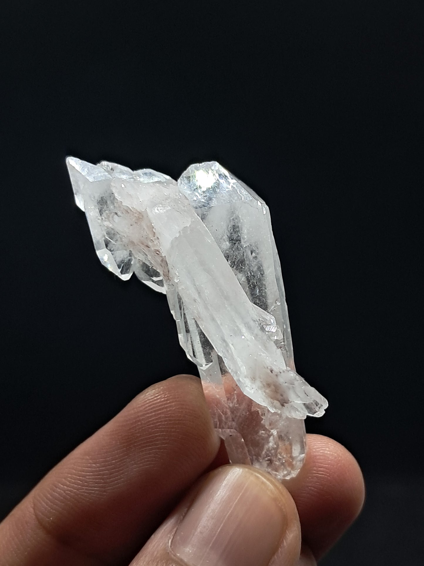 Punta natural de cuarzo transparente Faden (Santander, Colombia) | Ejemplar mineral n.° COQ19