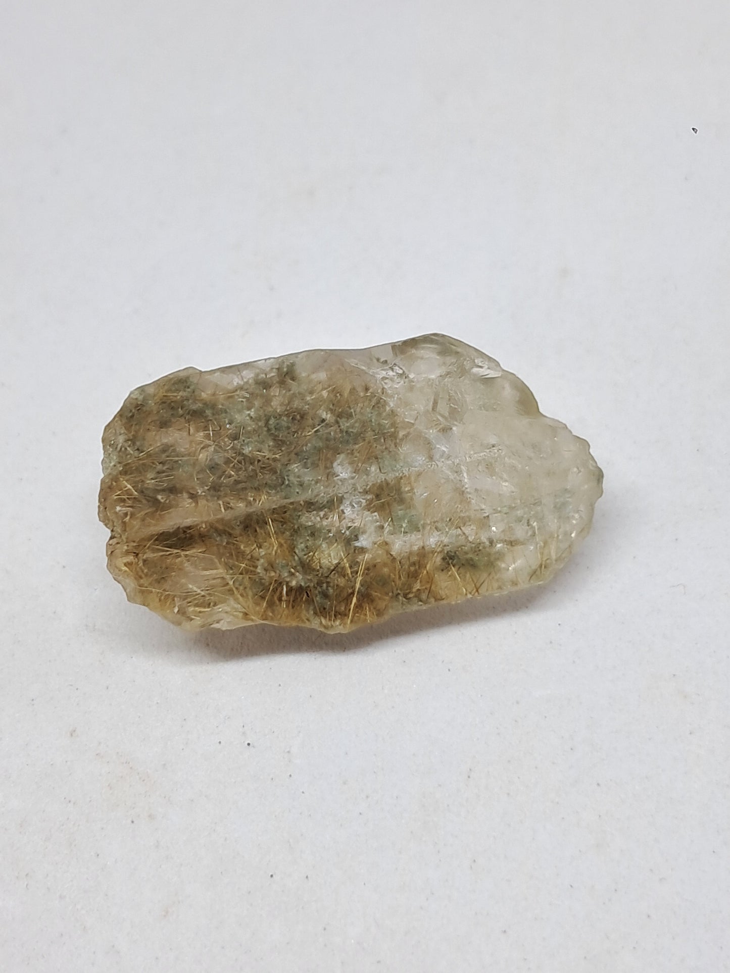Quartz w/ Chlorite and Golden Rutile Inclusions (Kullu) Rough Stone | Natural Crystal Point | Mineral Specimen #CH45