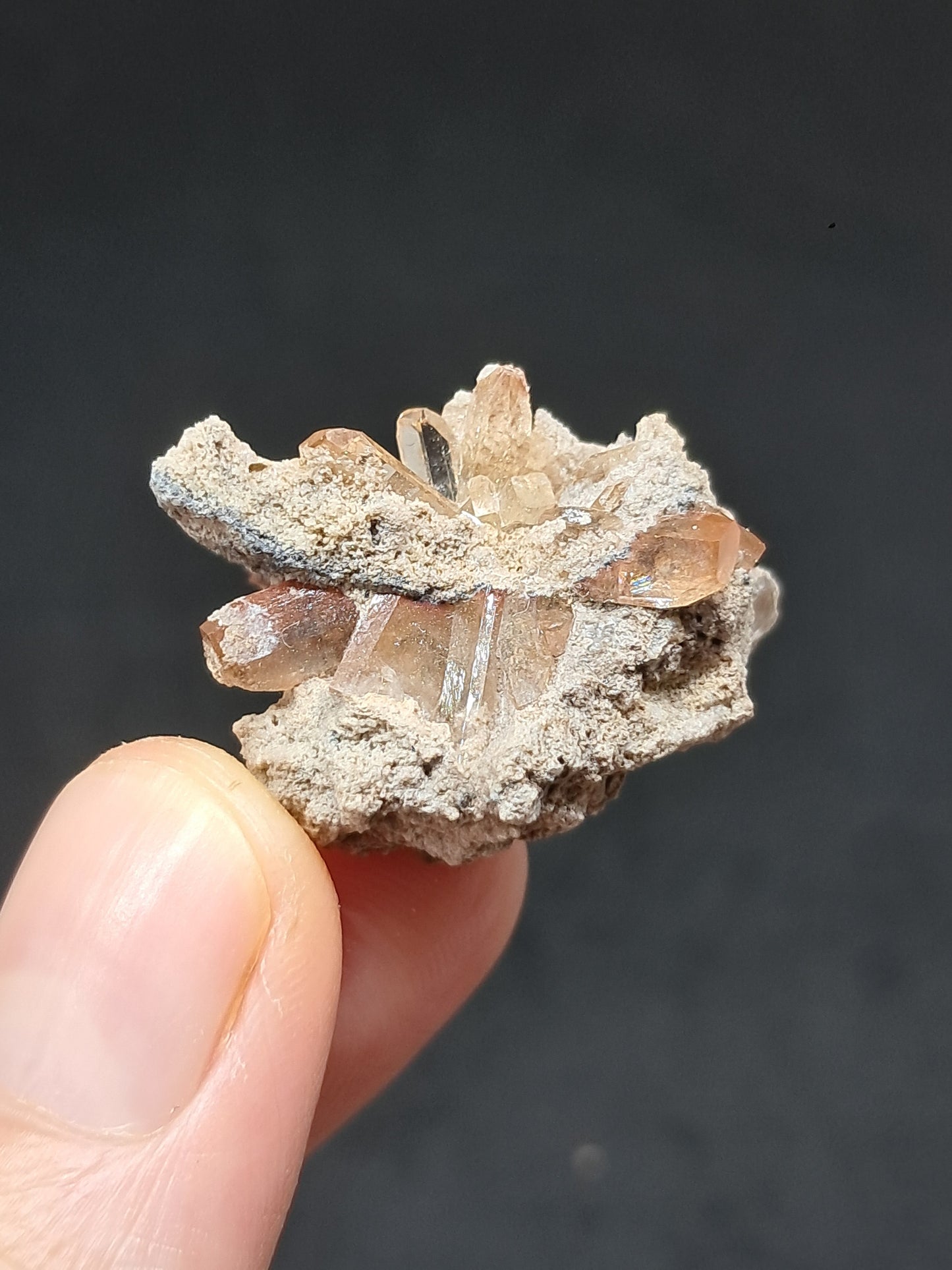 Cristales de topacio natural en matriz (México), piedra preciosa rara | Ejemplar mineral n.° TPZ12