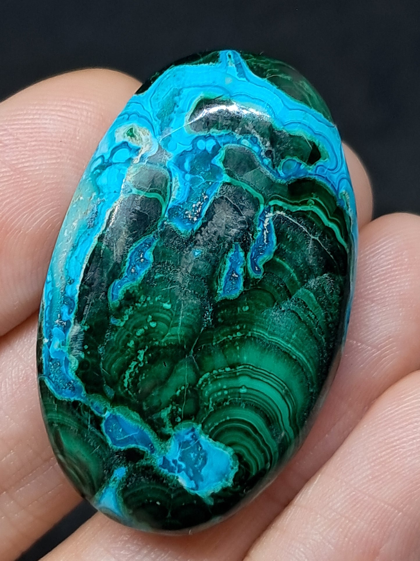 Chrysocolla Malachite Palmstone | Polished Natural Stone | Good Quality