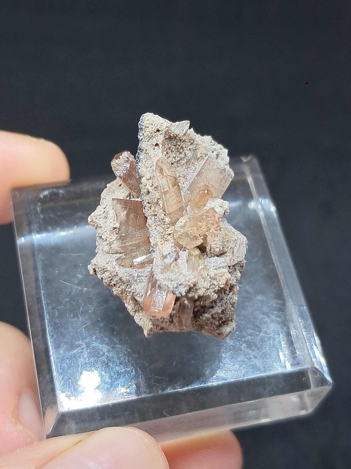 Cristales de topacio natural en matriz (México), piedra preciosa rara | Ejemplar mineral n.° TPZ12