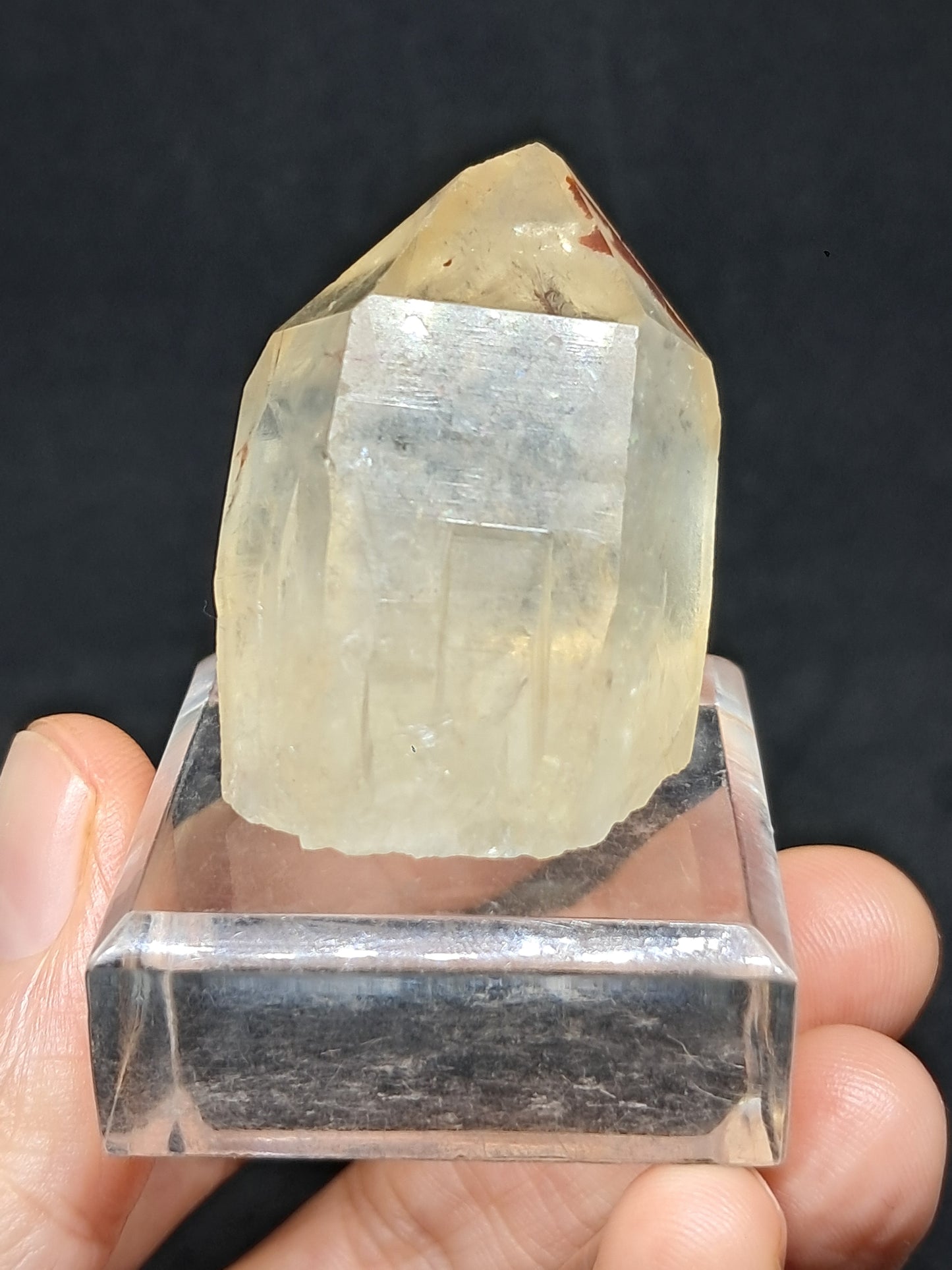 Natural Citrine "Kundalini" with Hematite (Democratic Republic of Congo) Crystal Point | Mineral Specimen #CTN19