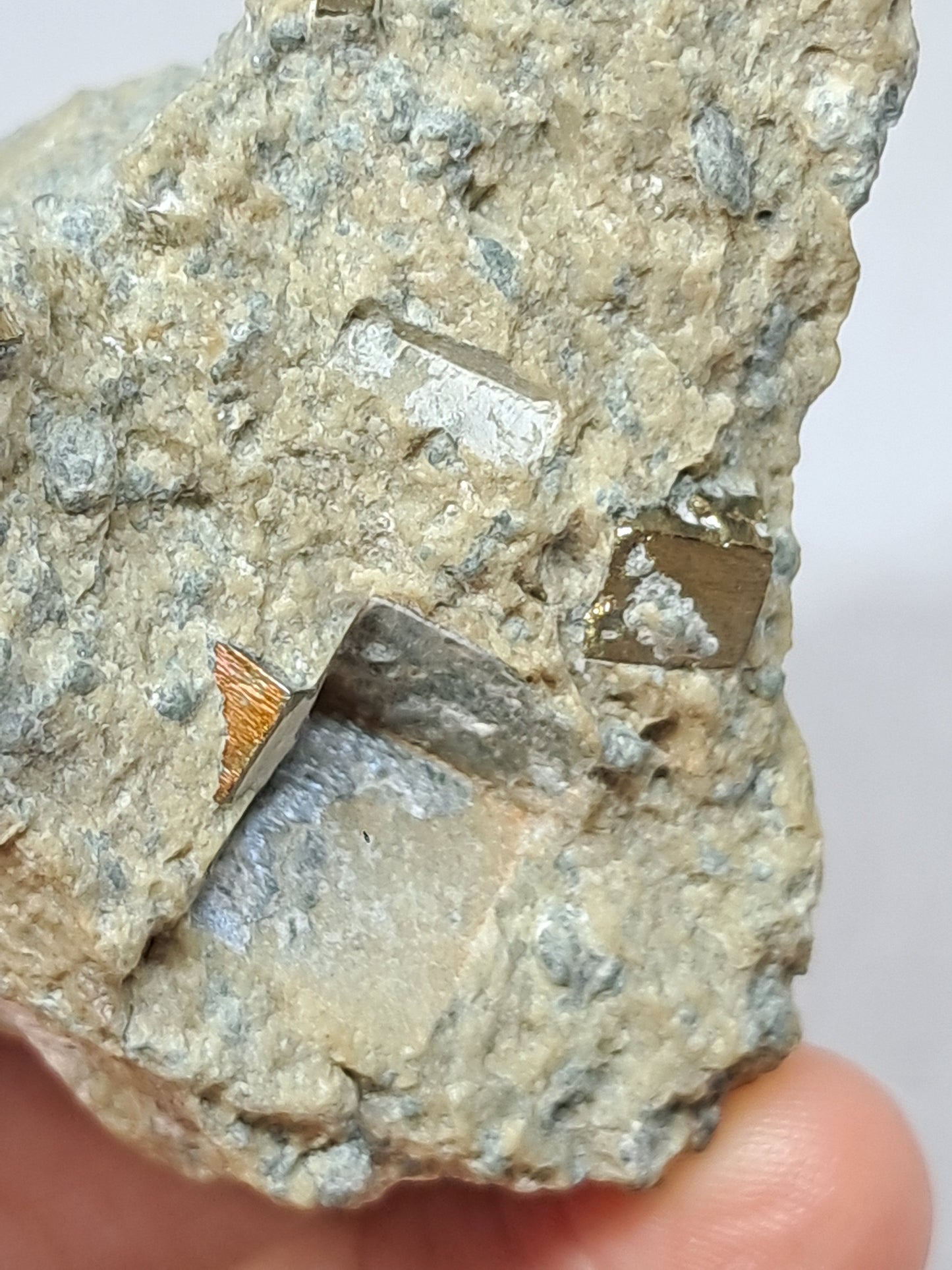 Cubos de pirita en matriz (España) Cristal natural | Ejemplar mineral n.° PR15