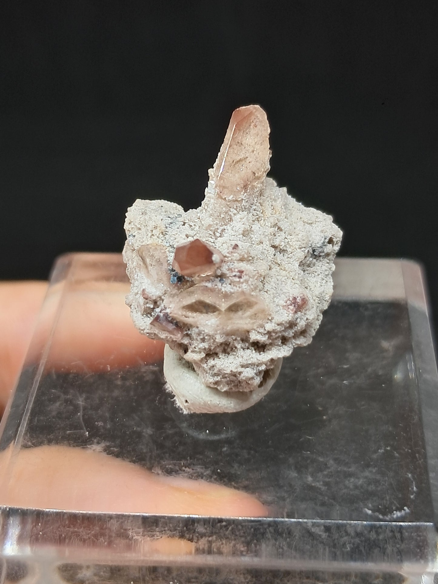Cristales de topacio natural en matriz (México), piedra preciosa rara | Ejemplar mineral n.° TPZ16