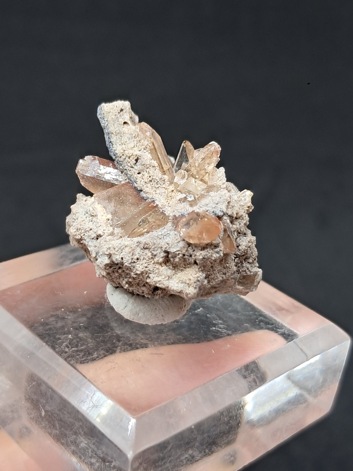 Cristales de topacio natural en matriz (México), piedra preciosa rara | Ejemplar mineral n.° TPZ12