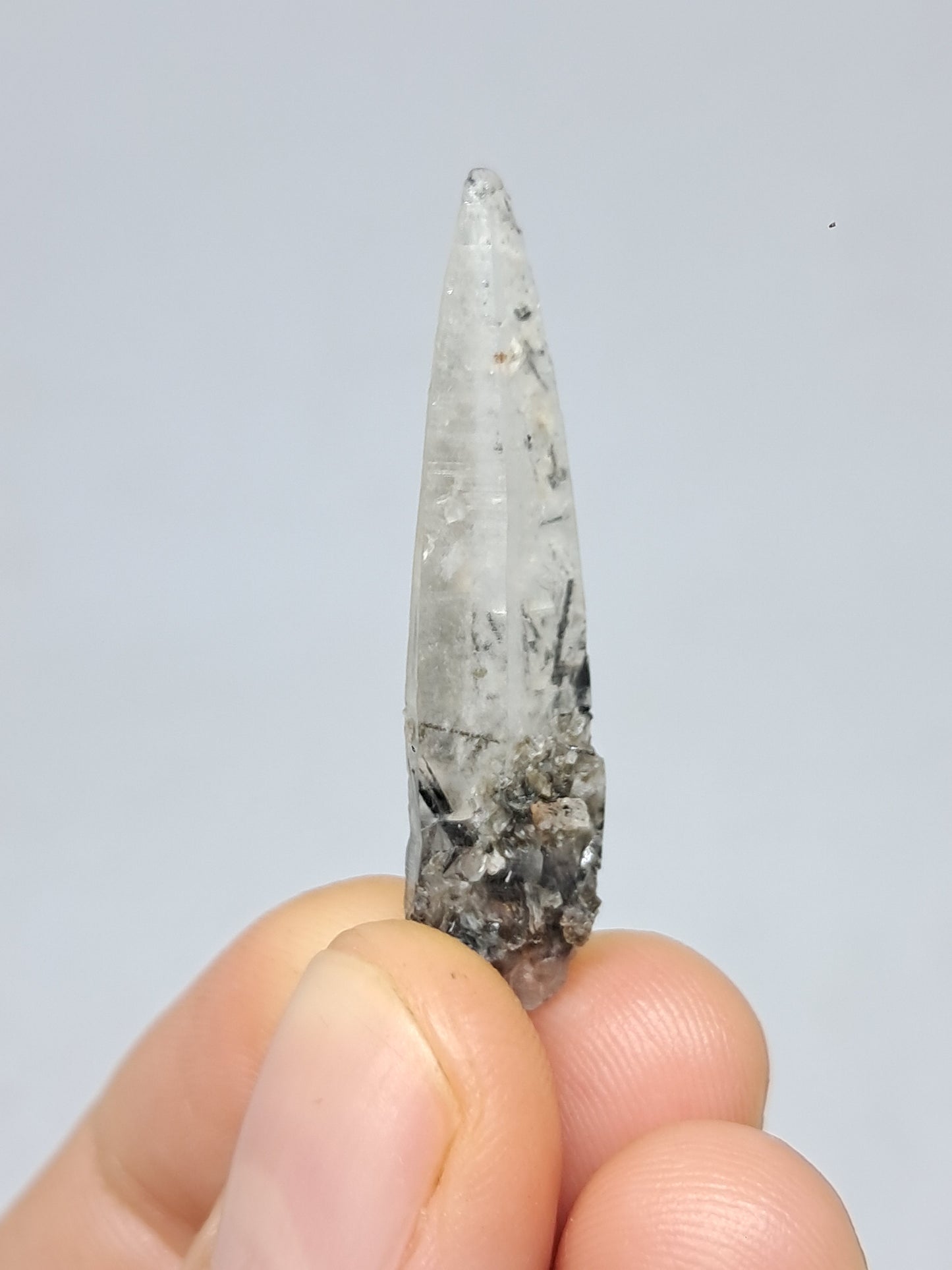 Tourmalinated Quartz Crystal Point (Karur) Natural Stone | Mineral Specimen #TQ27