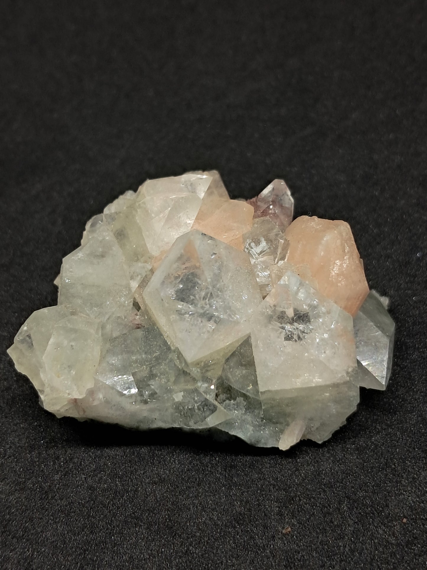 Clear Apophyllite w/ Stilbite on Heulandite Matrix (Ajanta) | Natural Crystal | Mineral Specimen #AP8