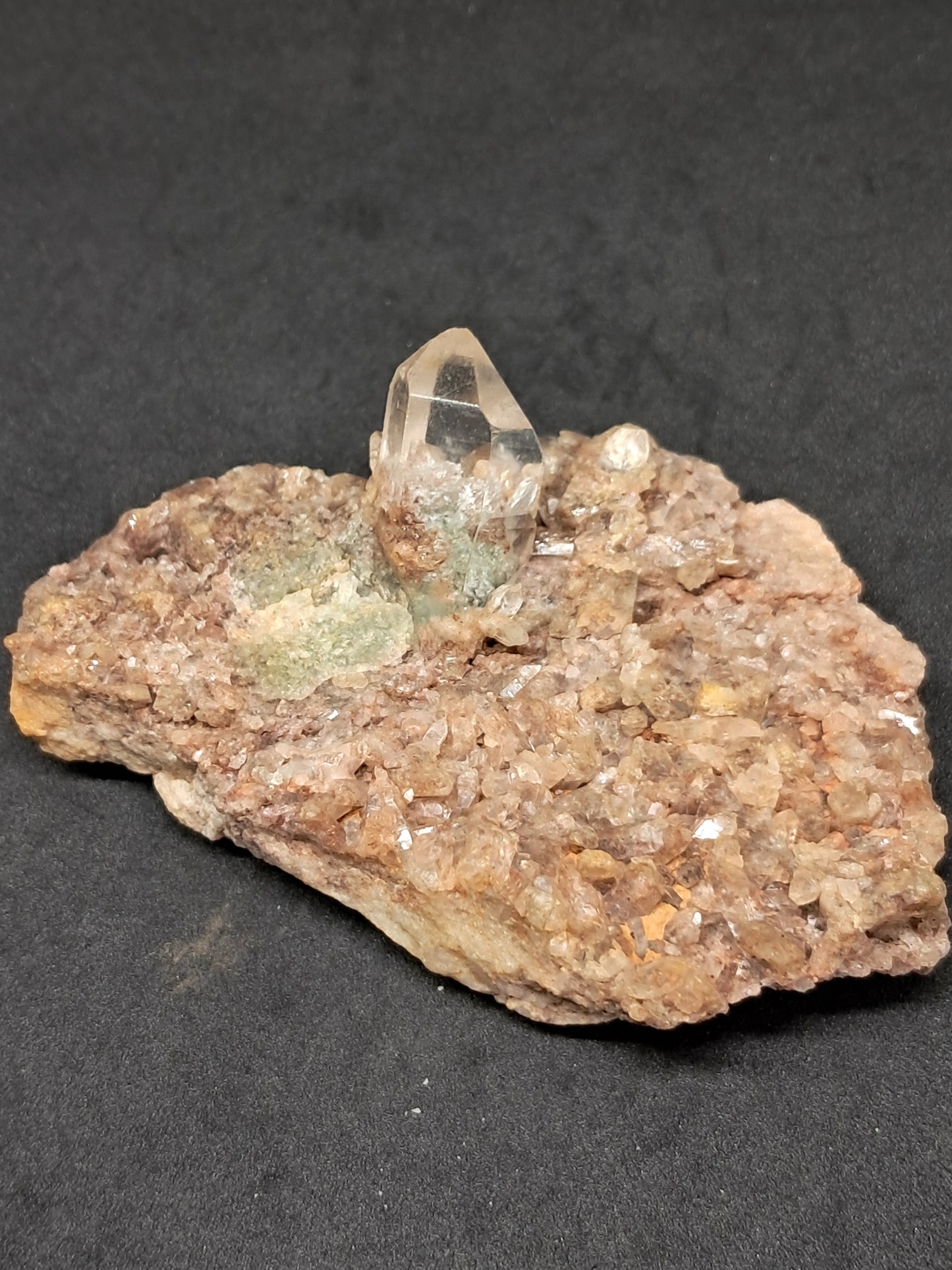 Chlorite Quartz Point on Hematite included Quartz Cluster (Tamil Nadu) Natural Stone | Garden Chamanic Crystal #CQ6