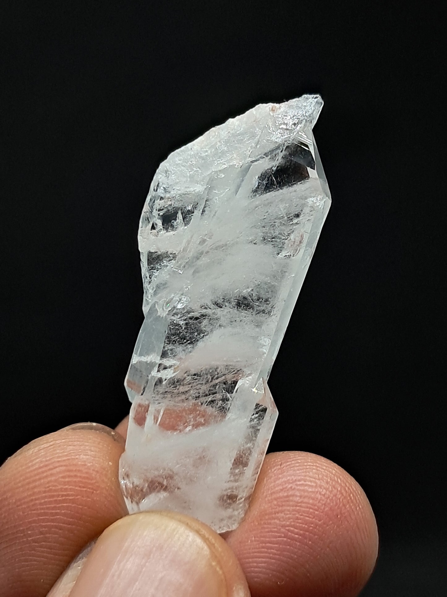 Cristal de cuarzo transparente Faden (Santander, Colombia) Punta natural | Ejemplar mineral n.° COQ32
