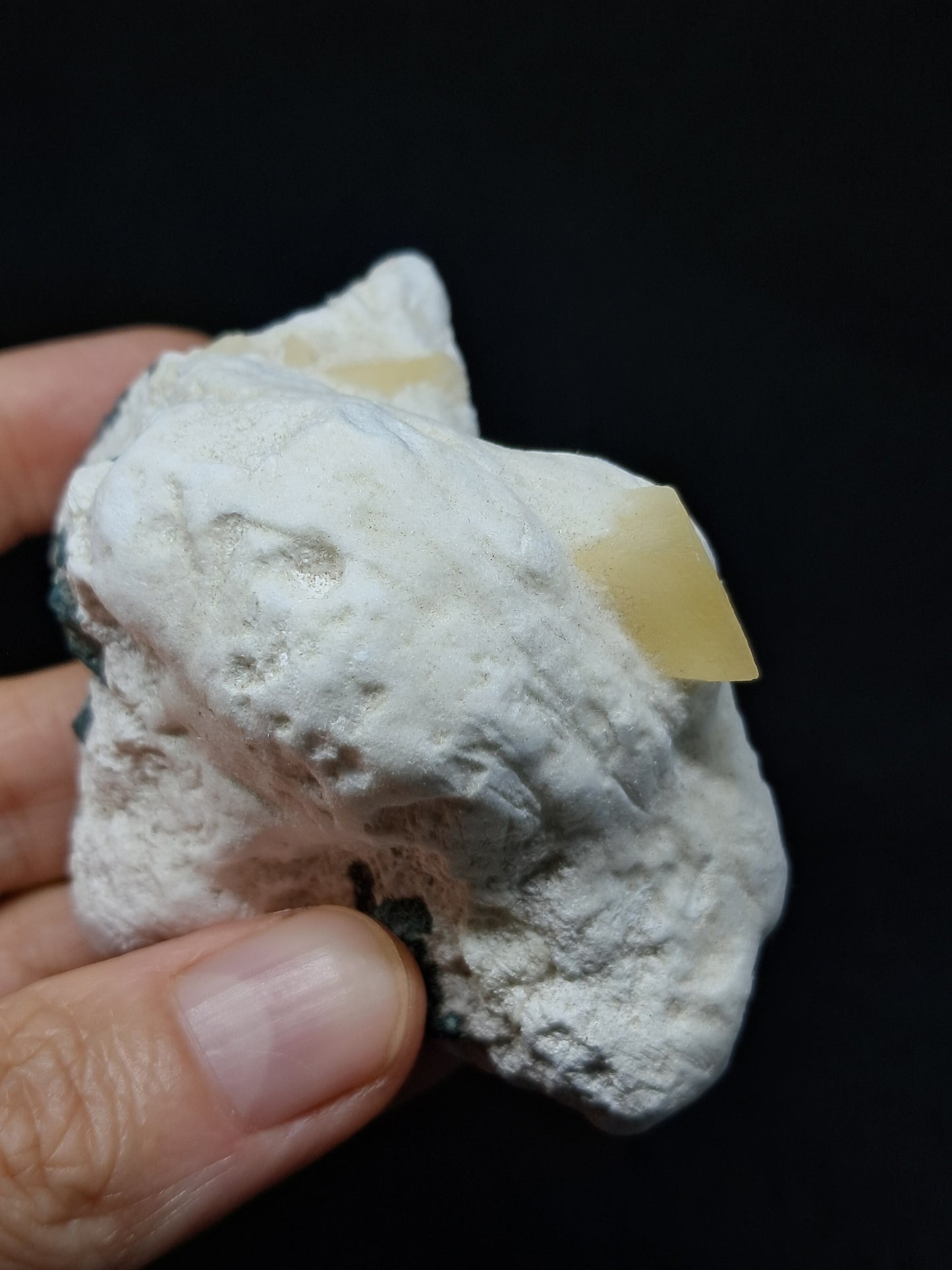Calcite on Okenite (Non-precious mineral) #CA7