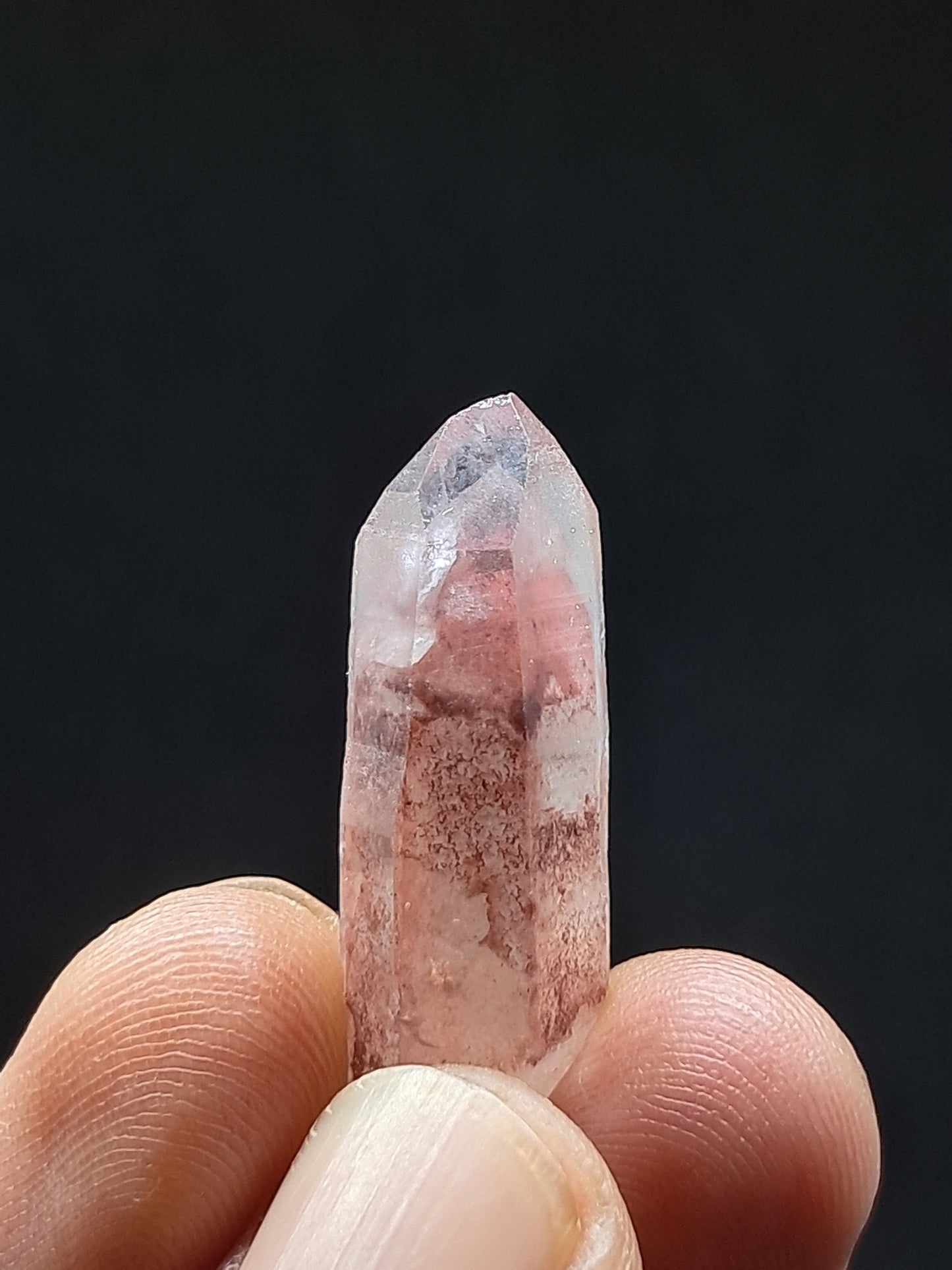 Cuarzo fantasma hematita (Telangana) | Cristal natural | Ejemplar mineral n.° HPQ50