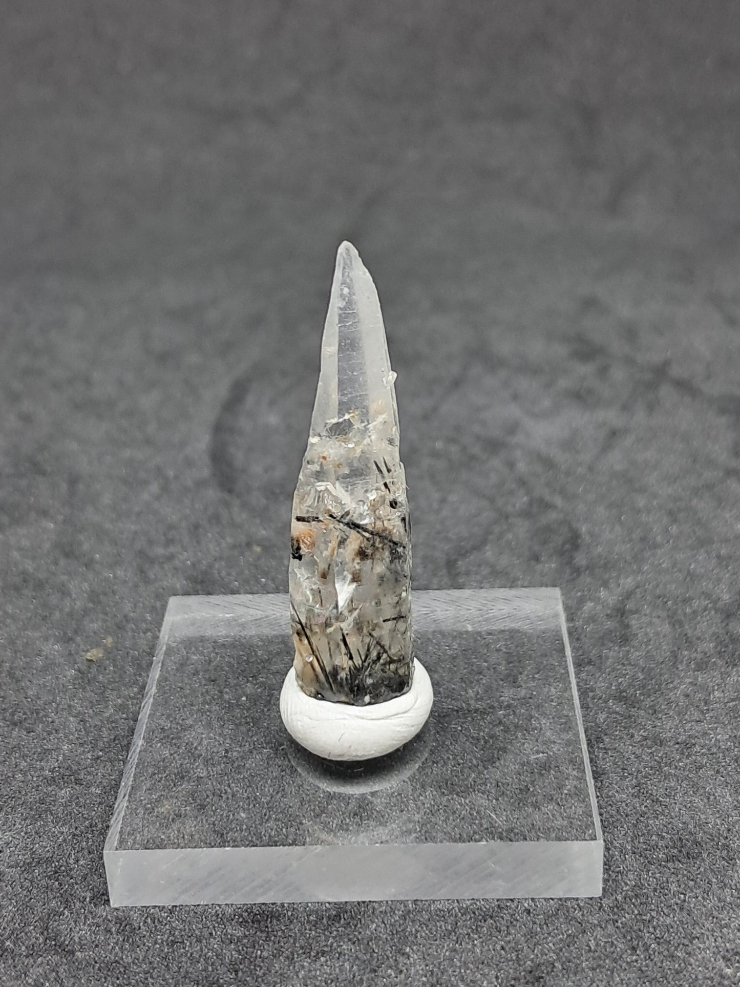 Tourmalinated Quartz natural crystal point (Non-precious natural stone) #TQ9