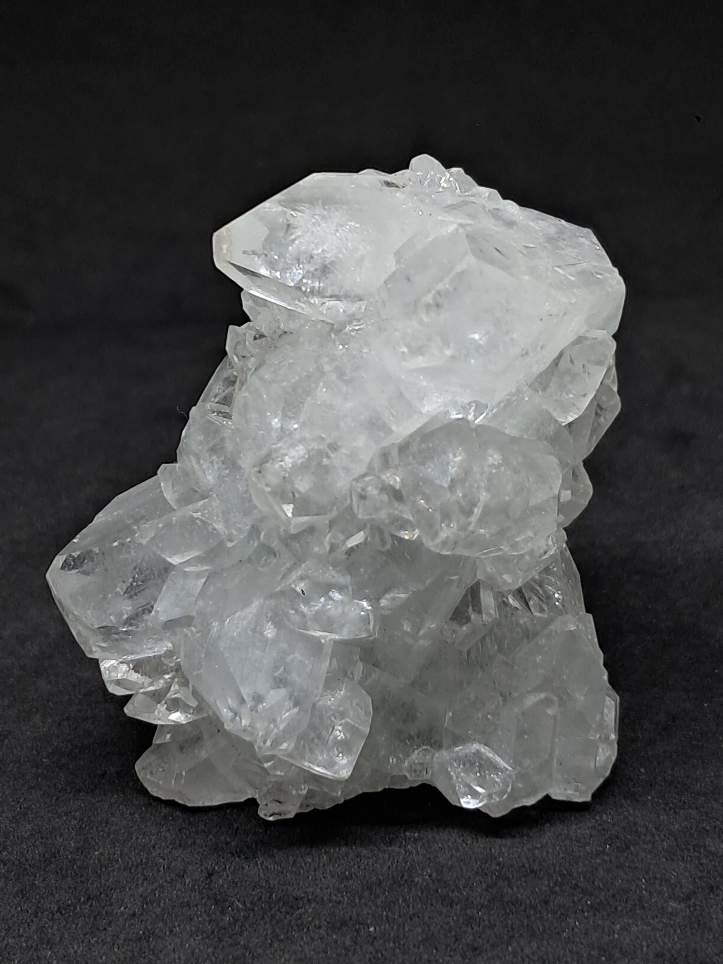 Clear Apophyllite w/ Stilbite Stalactite (Ajanta) Natural Crystal Cluster | Mineral Specimen #AP15eb