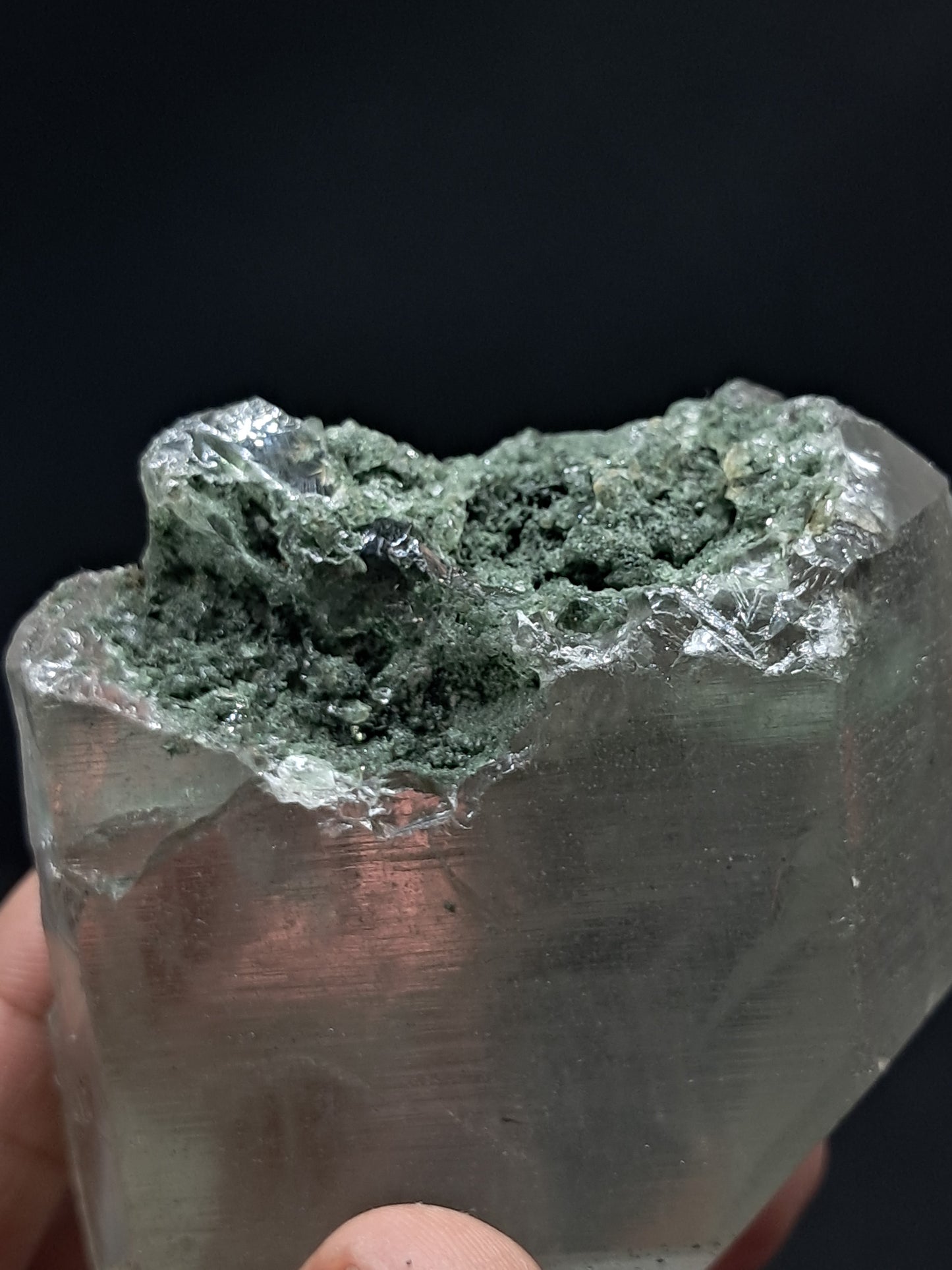 Phantom Quartz with Chlorite and Rutile inclusion (Non-precious Natural Stone) #CH32