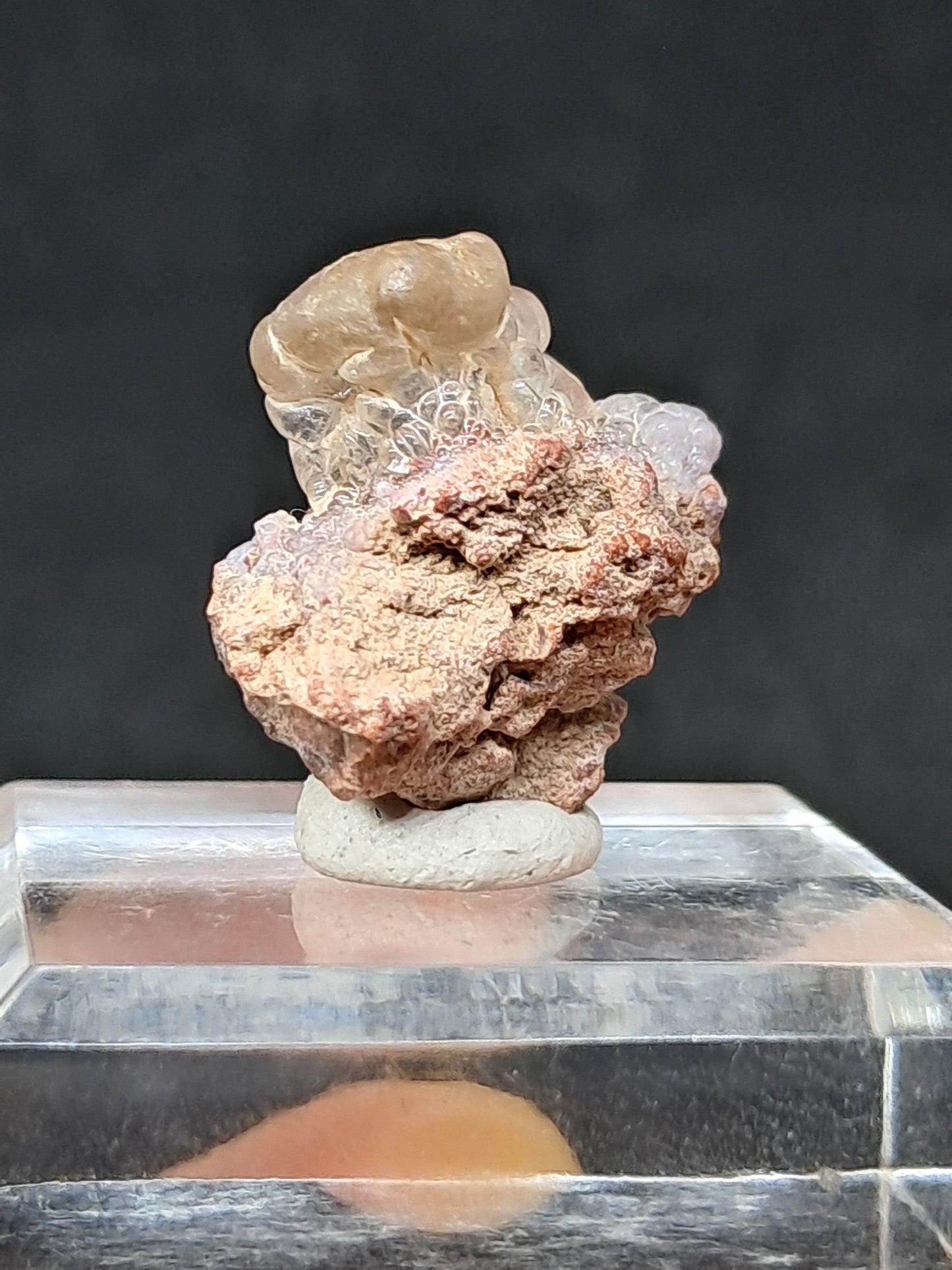 Ópalo hialita en matriz (México), piedra cristalina en bruto | Ejemplar mineral n.° OH3