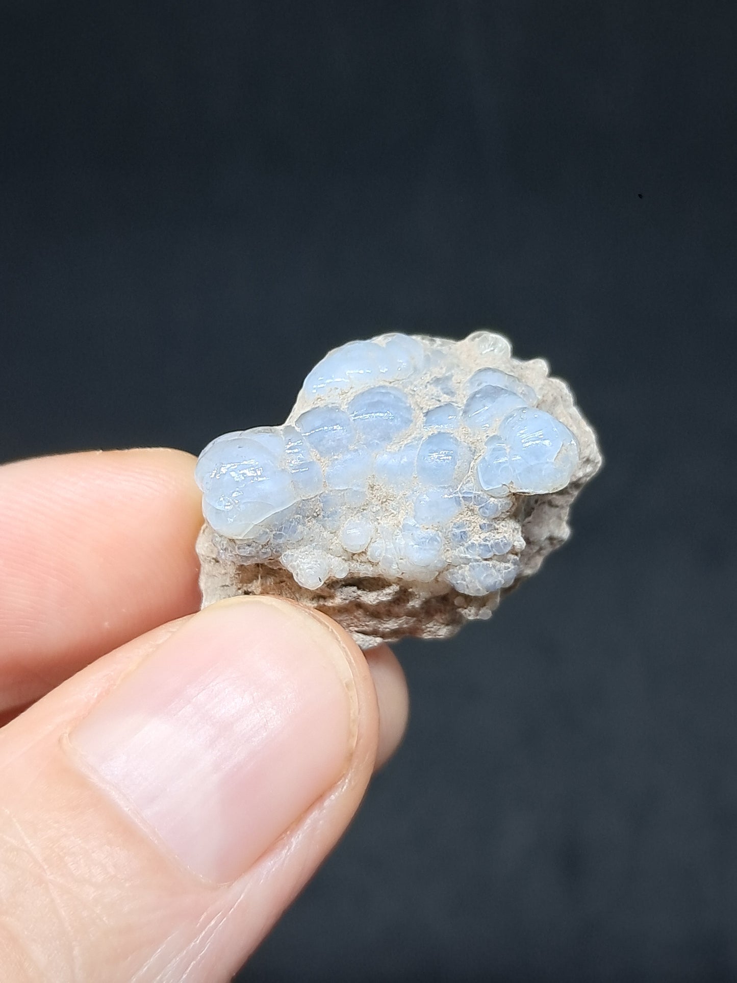 Ópalo hialita en matriz (México), piedra cristalina en bruto | Ejemplar mineral n.° OH7