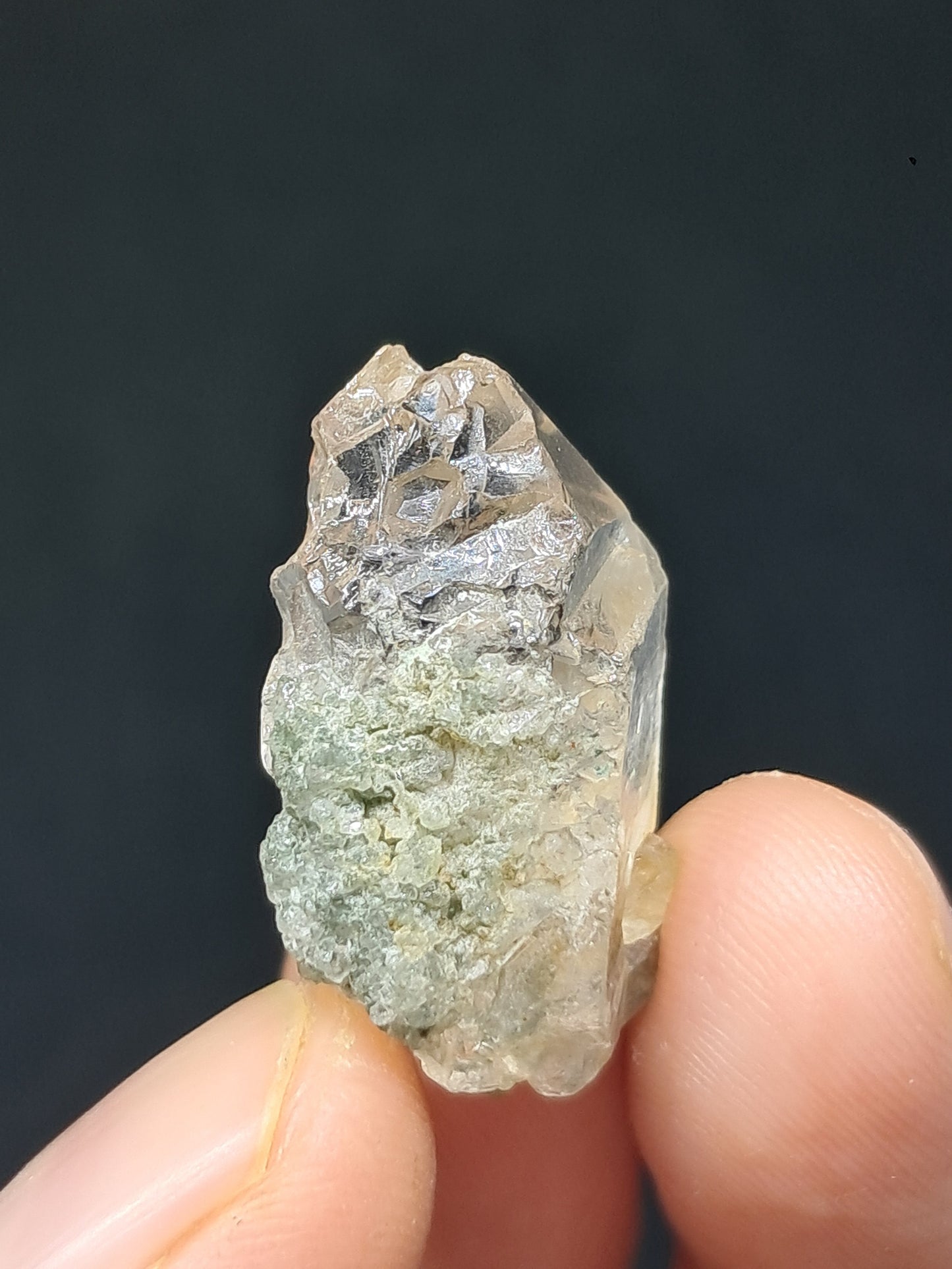 Quartz w/ Chlorite and Golden Rutile Inclusions (Kullu) Rough Stone | Natural Crystal Point | Mineral Specimen #CH48