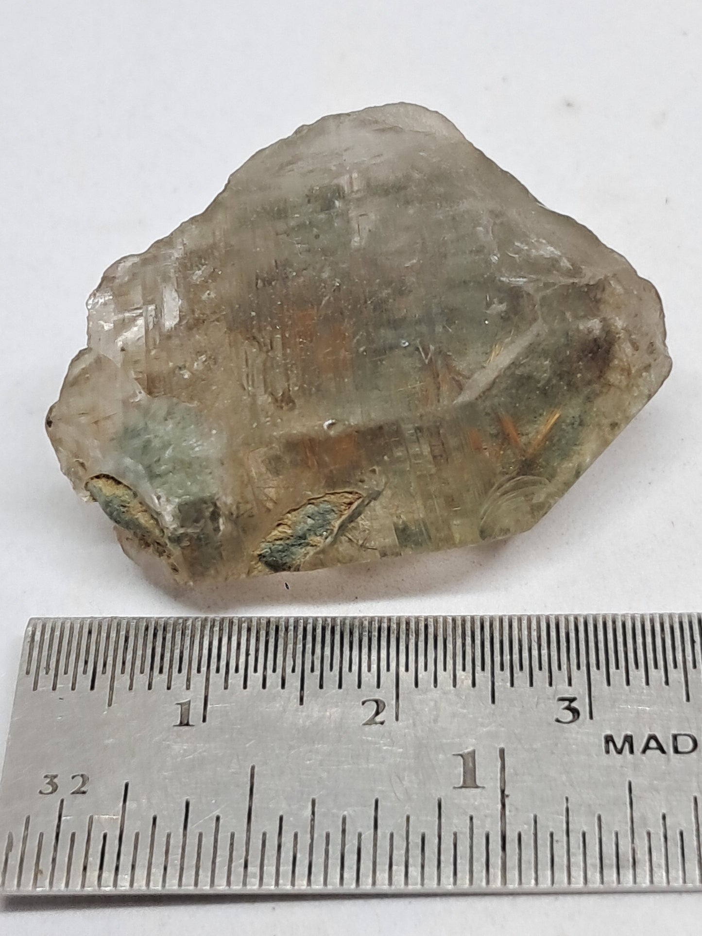 Quartz w/ Chlorite and Golden Rutile Inclusions (Kullu) Rough Stone | Natural Crystal Point | Mineral Specimen #CH44