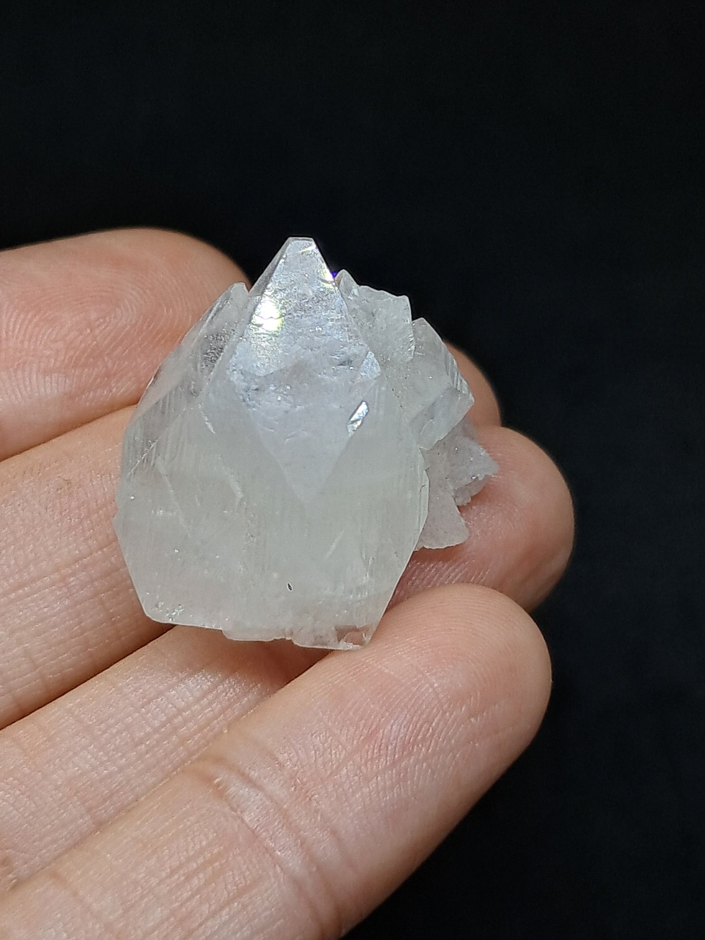 Clear Apophyllite Point w/ Heulandite (Ajanta) Natural Crystal | Mineral Specimen #AP56