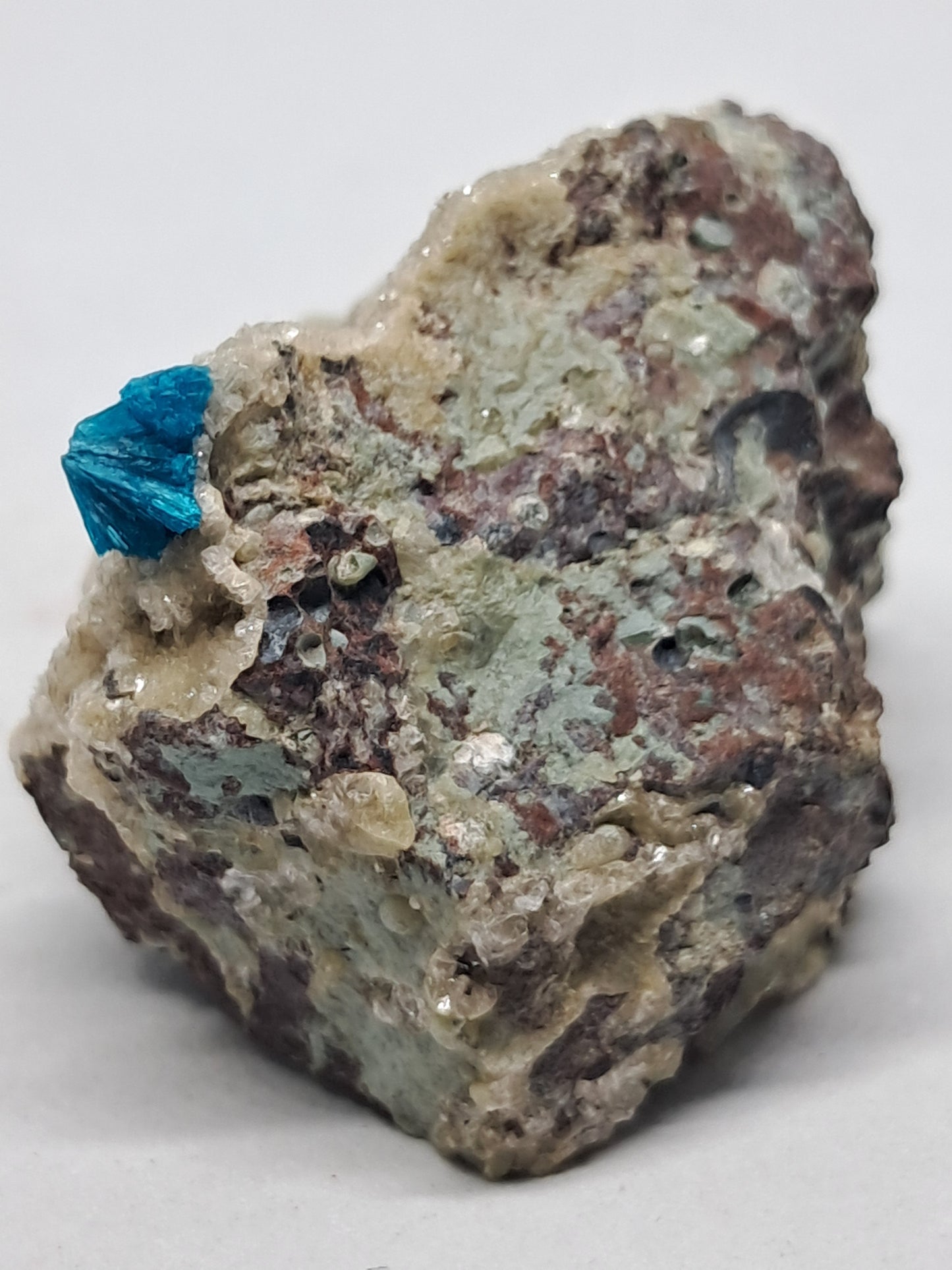 Cavansite on Heulandite Matrix (Pune) Rough Stone | Natural Crystal | Rare Mineral Specimen #CV17