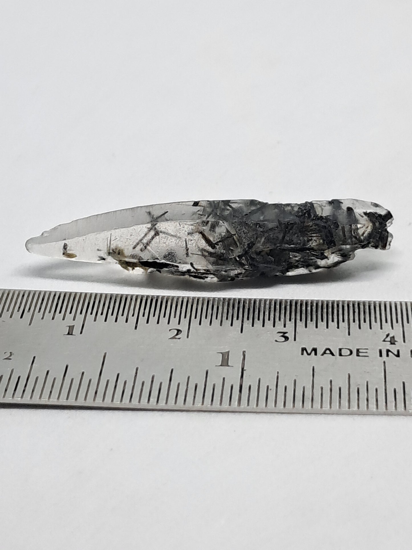 Tourmalinated Quartz natural crystal point (Non-precious natural stone) #TQ8