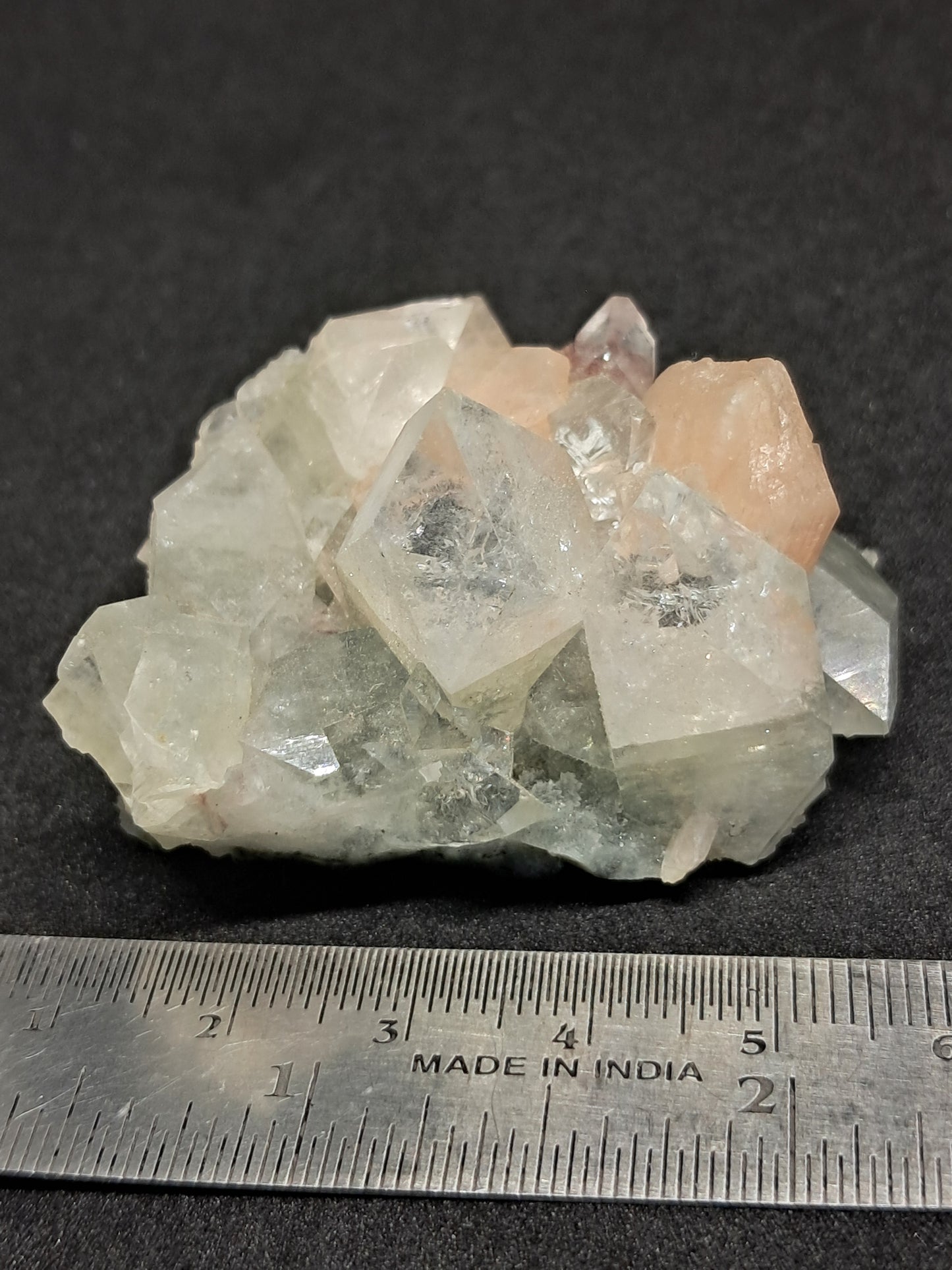 Clear Apophyllite w/ Stilbite on Heulandite Matrix (Ajanta) | Natural Crystal | Mineral Specimen #AP8