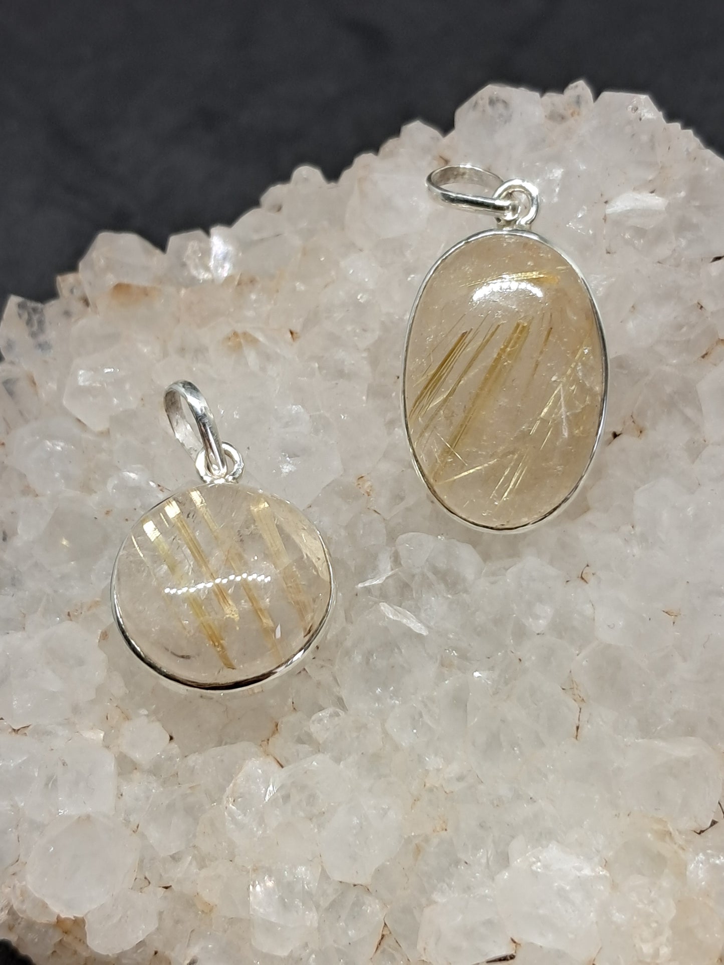Golden Rutile Quartz Silver Pendant | Jewelry | Necklace