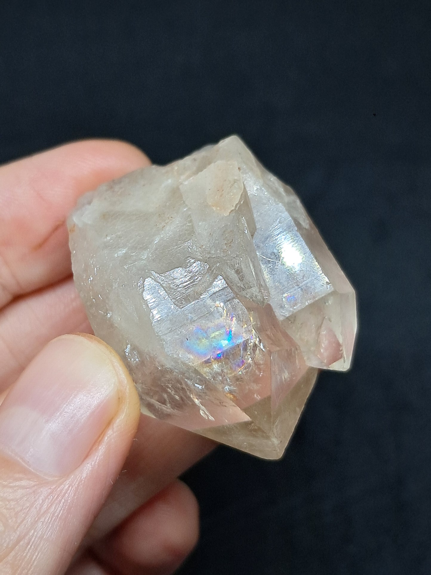Natural Citrine "Kundalini" with Rainbows (Democratic Republic of Congo) Twinned Crystal Point | Mineral Specimen) #CTN17