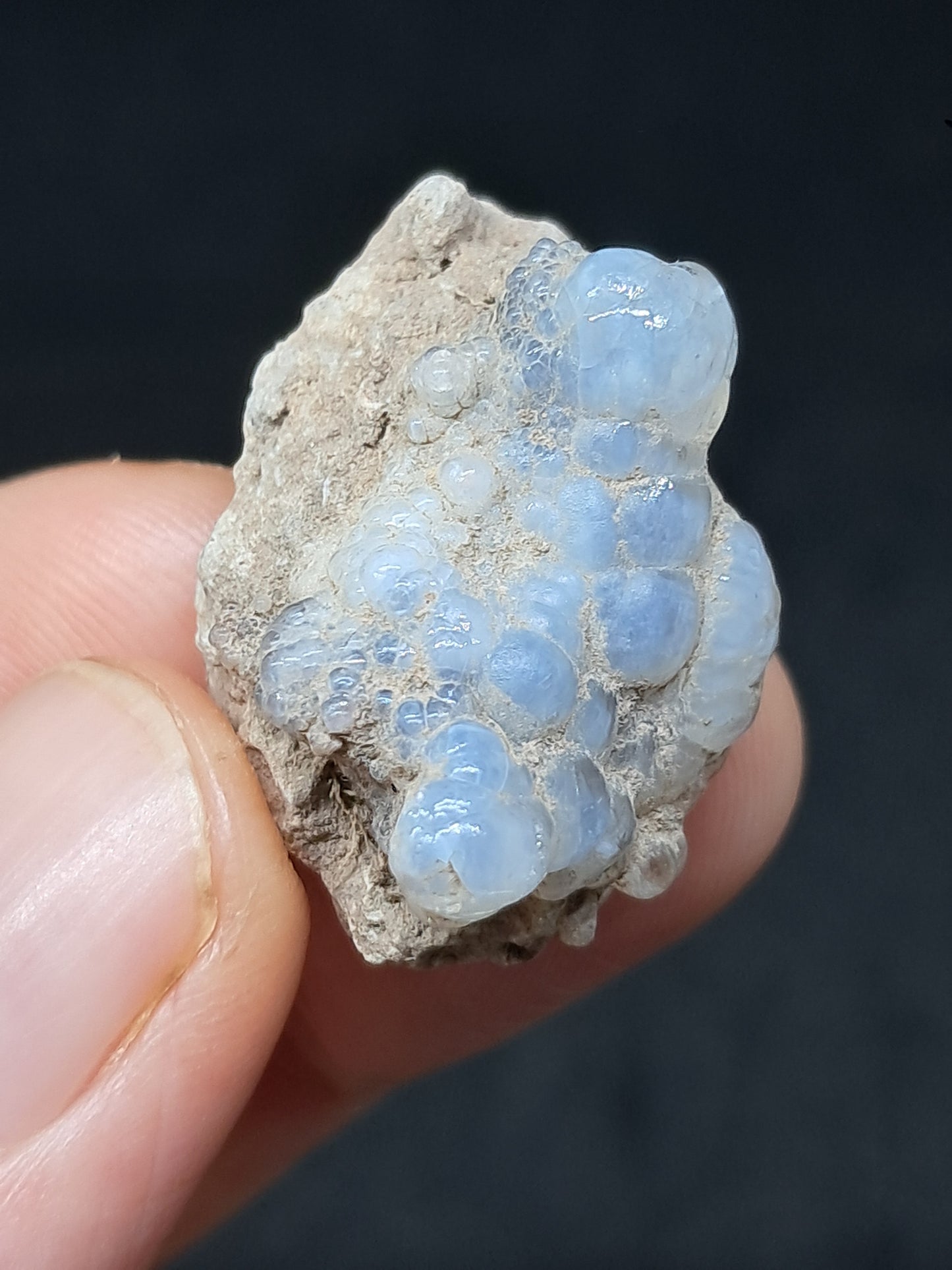 Ópalo hialita en matriz (México), piedra cristalina en bruto | Ejemplar mineral n.° OH7