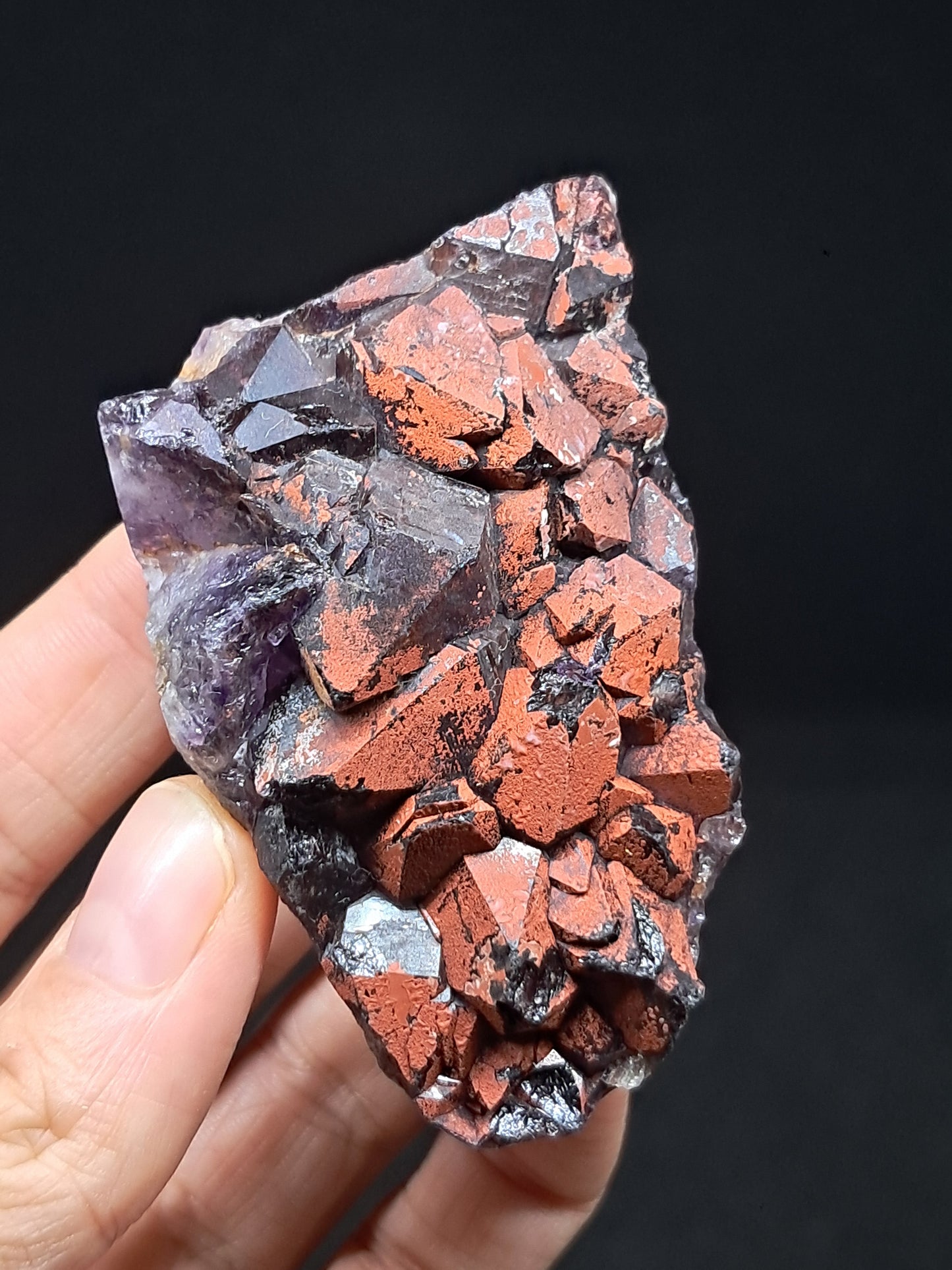 Amethyst w/ Hematite Cluster (Madhya Pradesh) | Mineral Specimen | Natural Stone #AM6