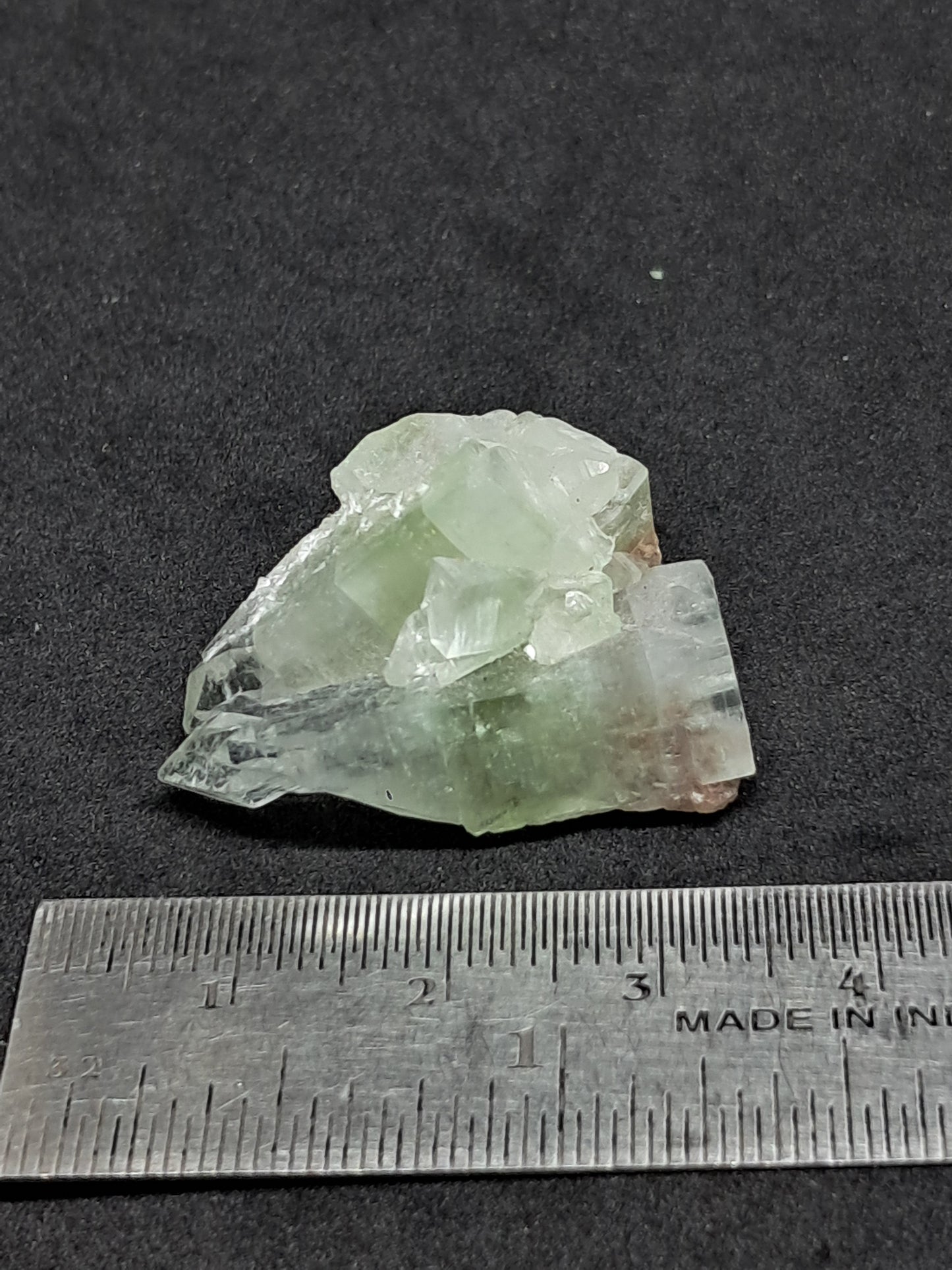 Green Apophyllite Crystal w/ Okenite (Ajanta) Natural Point | Mineral Specimen #AP63
