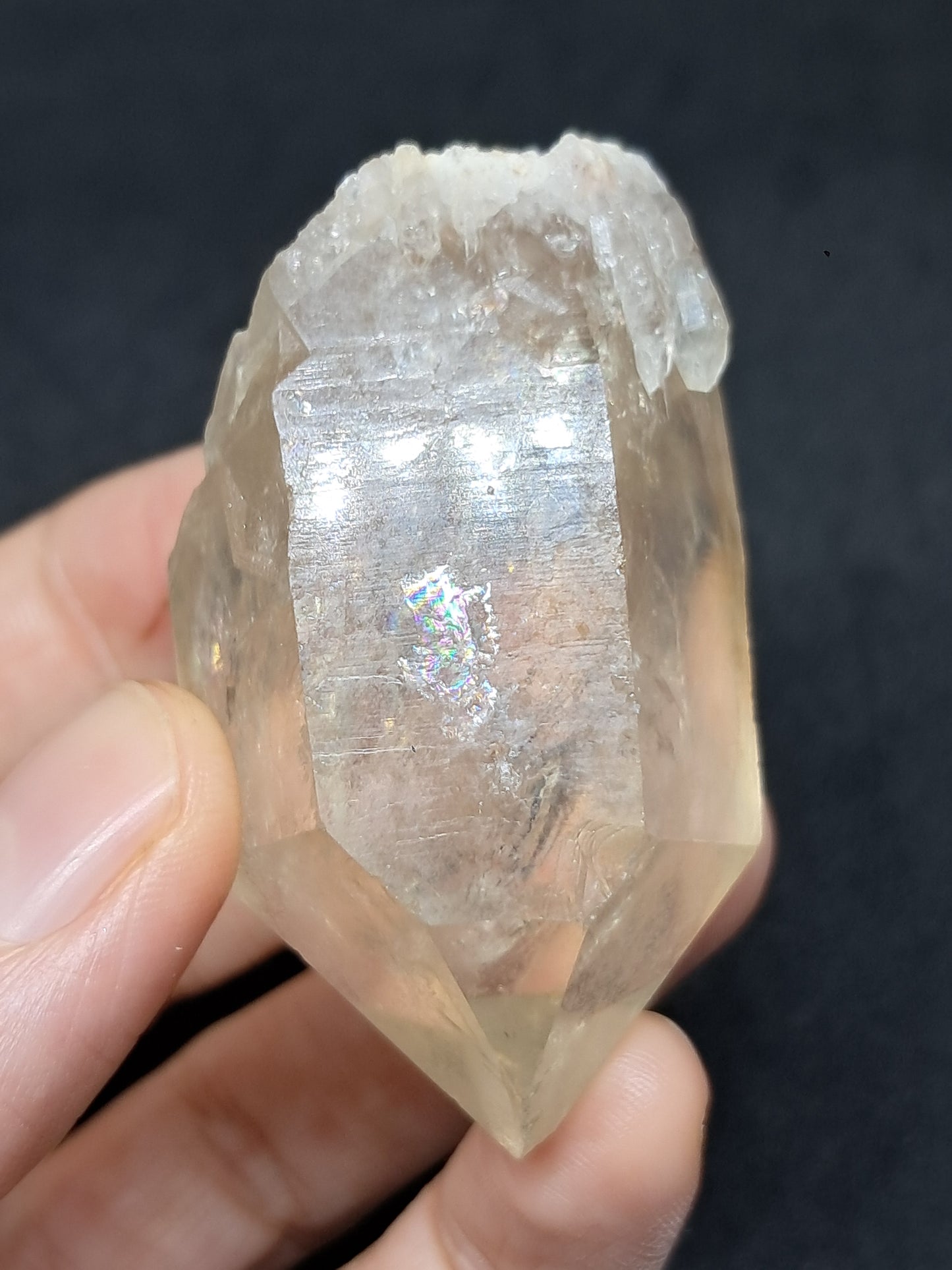 Natural Citrine "Kundalini" with Rainbows (Democratic Republic of Congo) Crystal Point | Mineral Specimen) #CTN16