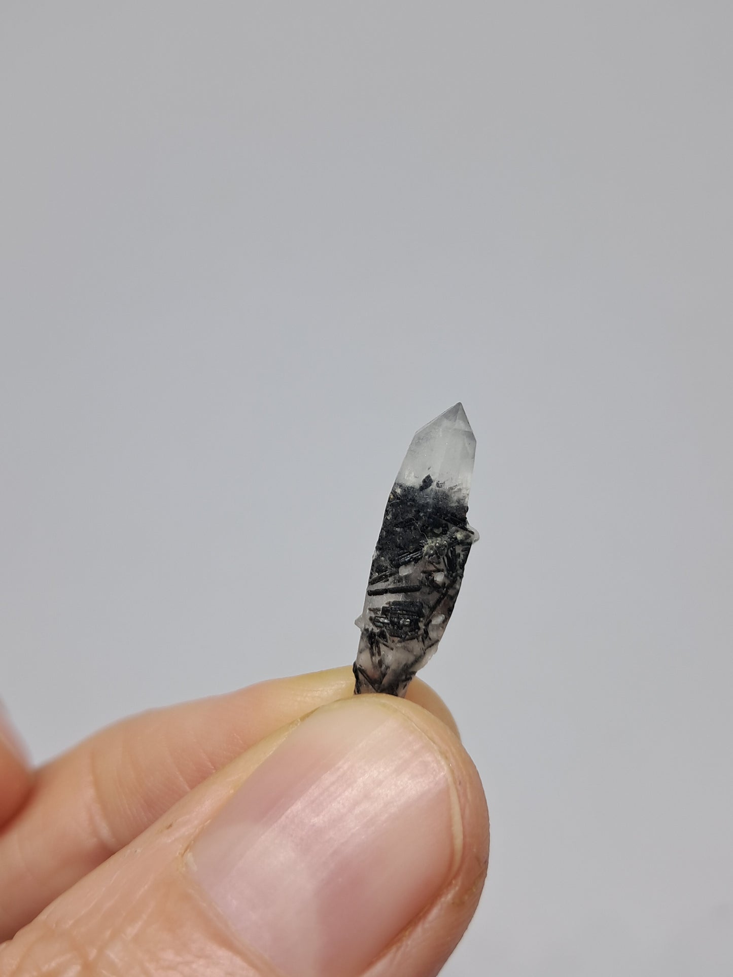 Set of 5 Tourmalinated Quartz - natural crystal points #TQ15
