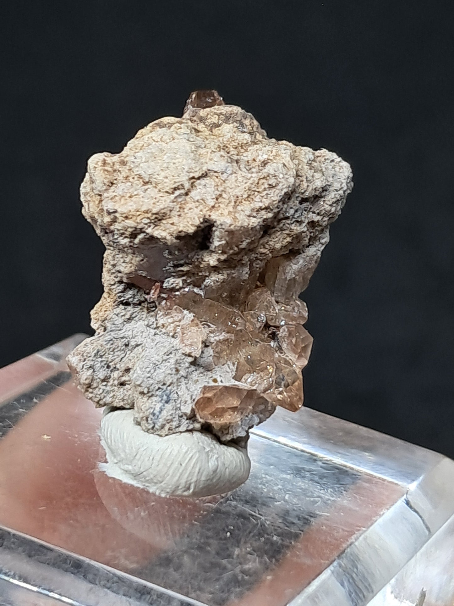 Cristales de topacio natural en matriz (México), piedra preciosa rara | Ejemplar mineral n.° TPZ8