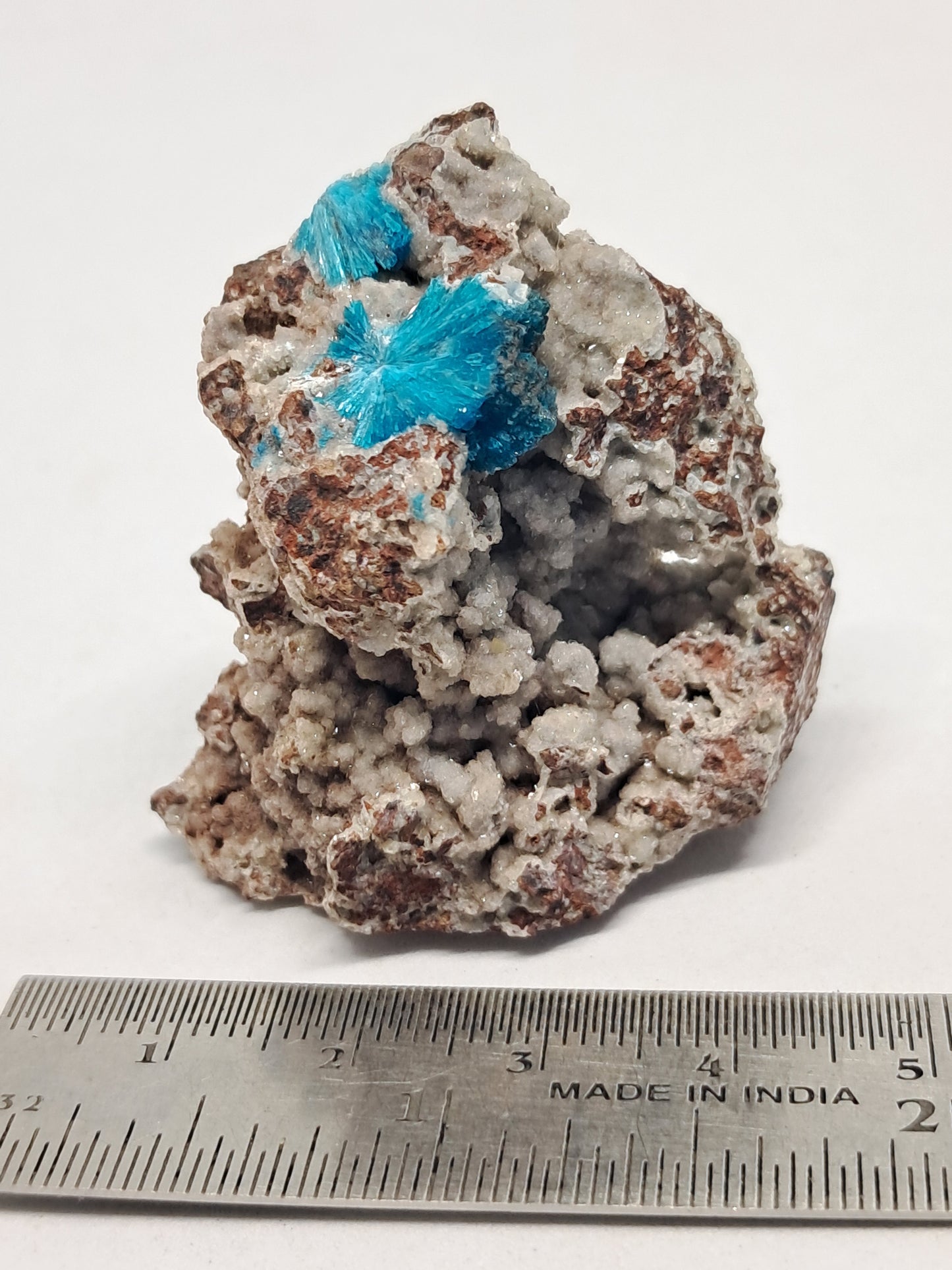 Cavansite on Heulandite Matrix (Wagholi) Rough Stone | Natural Crystal | Rare Mineral Specimen #CV11