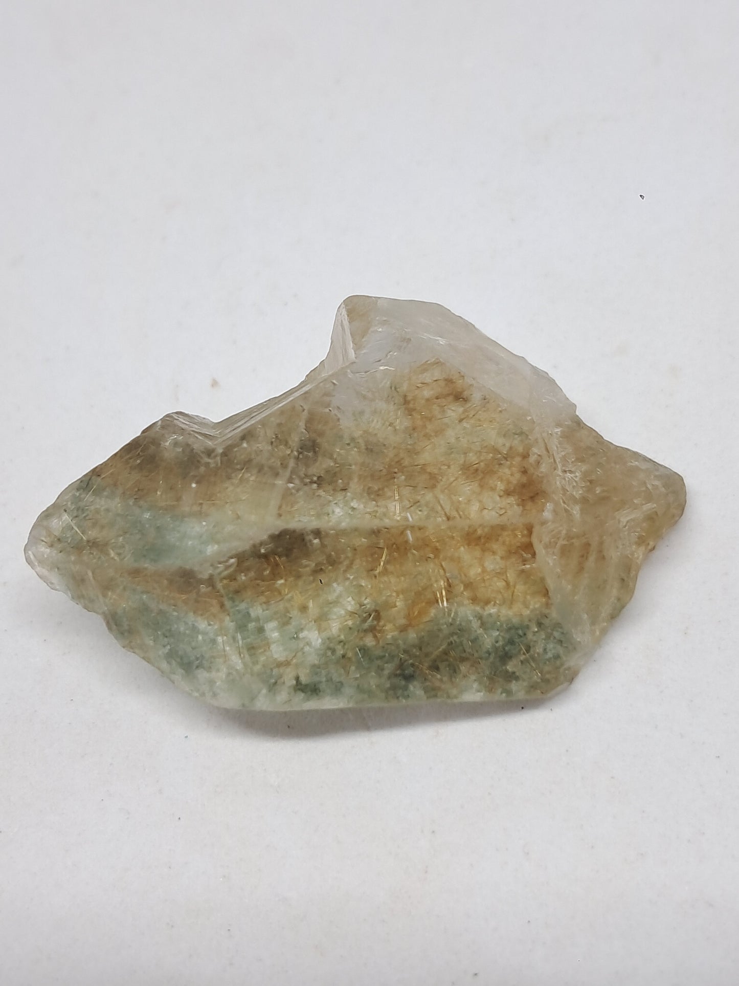 Quartz w/ Chlorite and Golden Rutile Inclusions (Himachal Pradesh) Rough Stone | Natural Crystal | Mineral Specimen #CH40