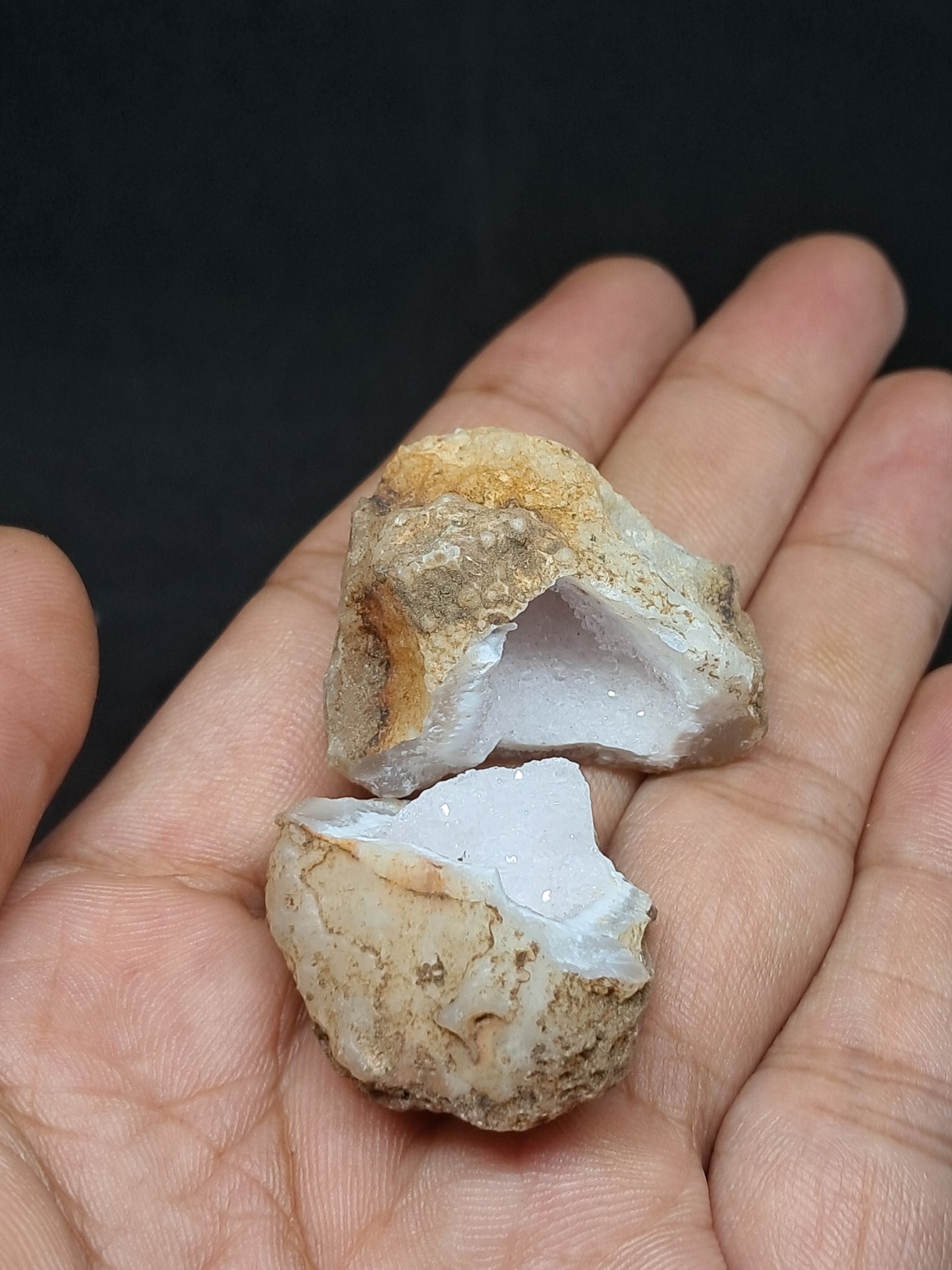 Pink Quartz Geode (Ajanta) | Deep Cavity | Natural Crystal | Chalcedony #GD24