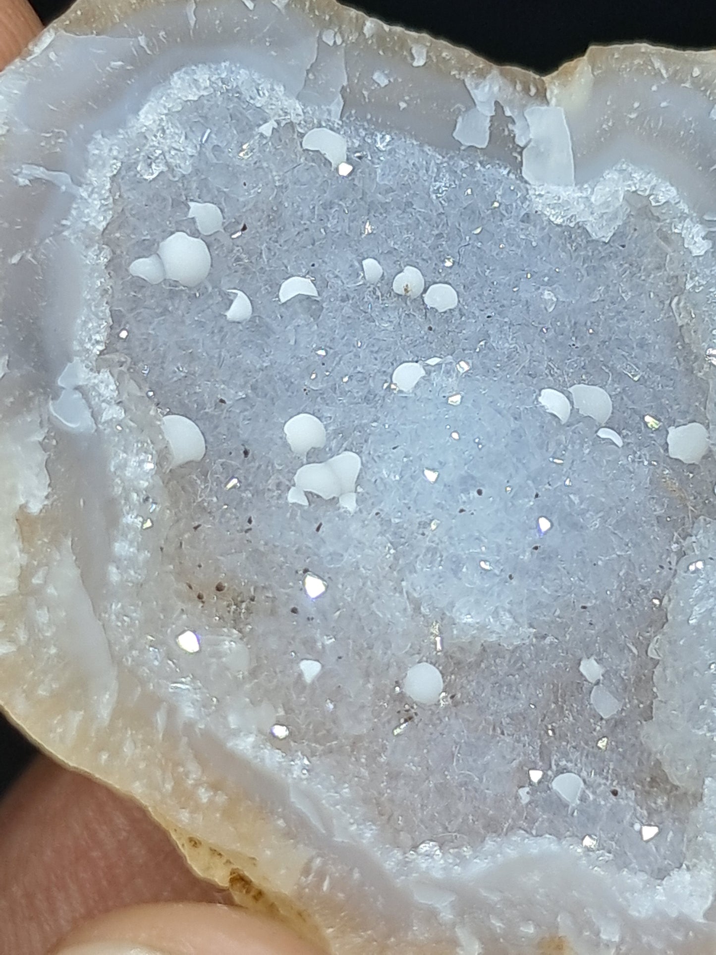 Quartz Geode w/ White Fluorite Balls (Ajanta) Rough Stone | Natural Crystal #GD25