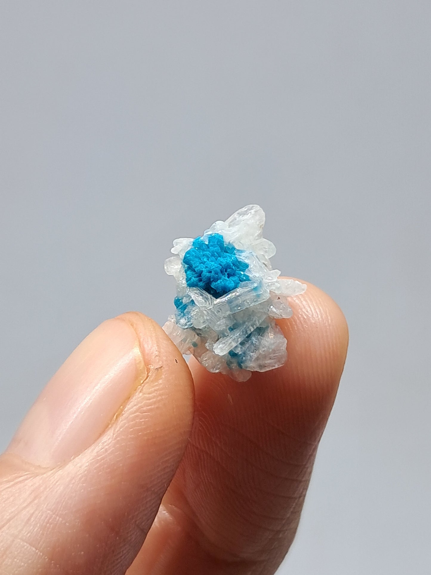 Set of 3 Small Cavansites on Stilbite Matrix (Wagholi) Rough Stone | Natural Crystal | Rare Mineral Specimen #CV39